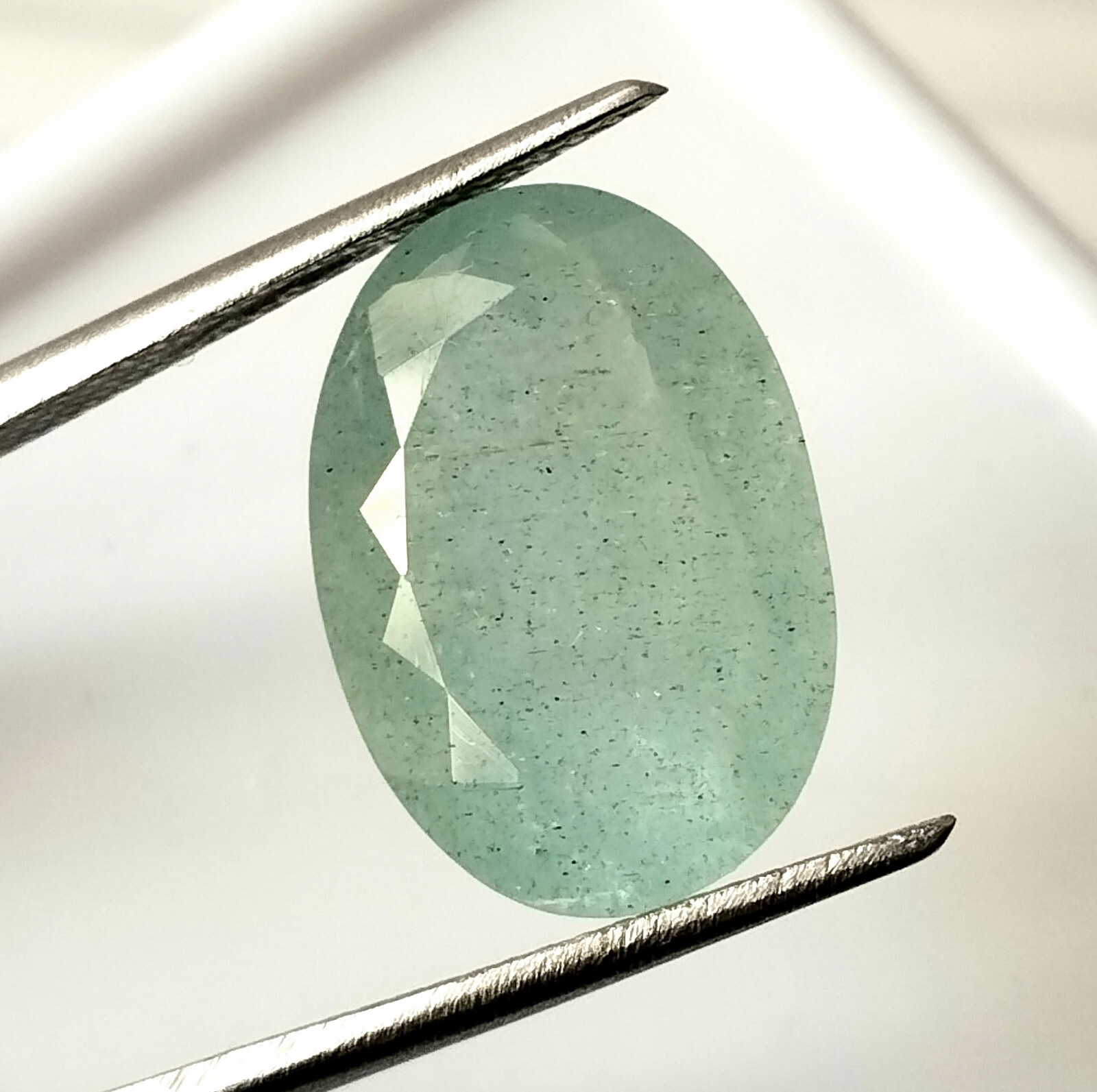 Untreated Aquamarine Faceted Oval 7.25 Carat 15.7X10.9 mm Natural Loose Gemstone