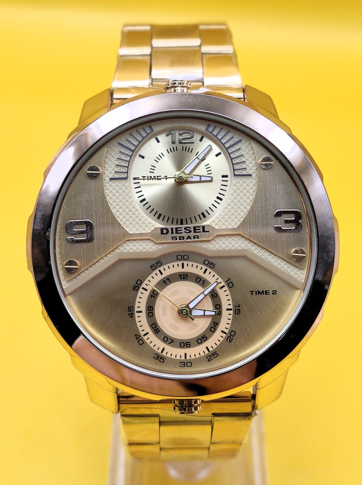 Premium Diesel Only The Brave 5 Bar Dual Time Refurbished Men’s Wrist Watch