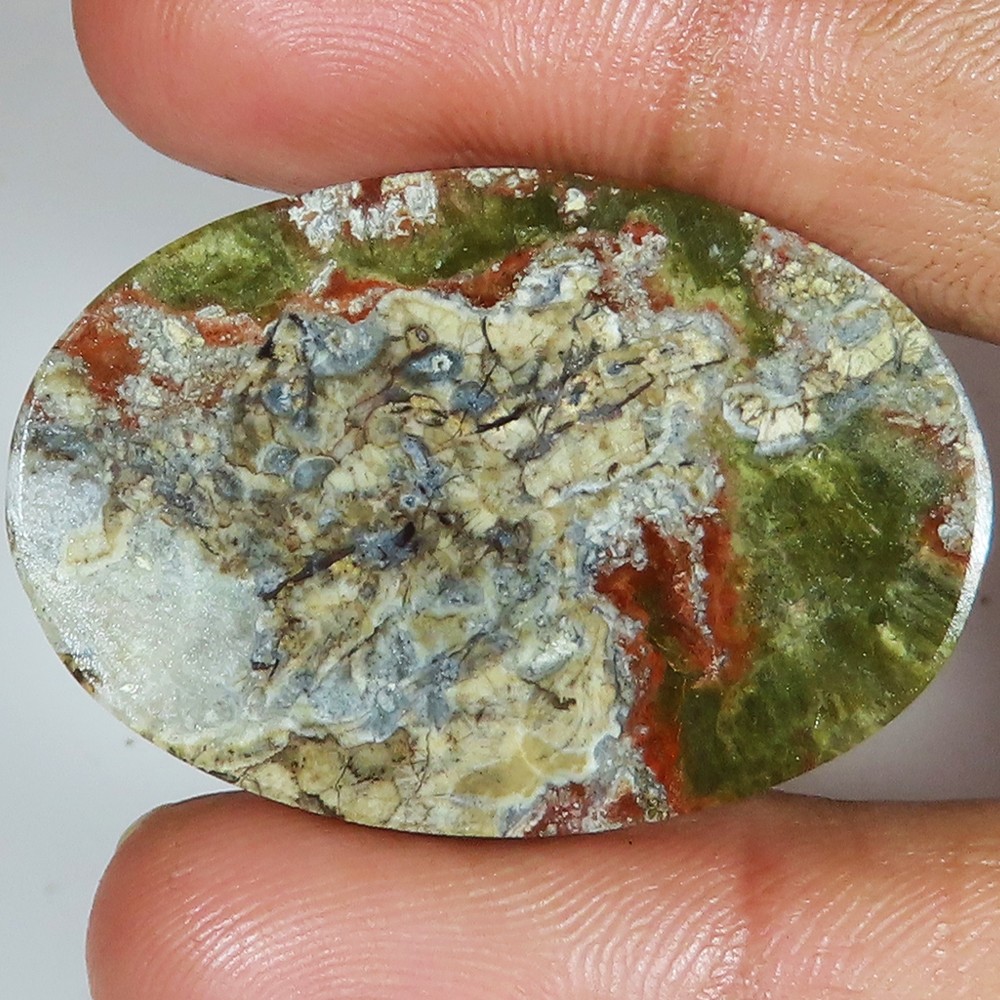 35.95 Ct Natural Mushroom Rhyolite Oval Cabochon Loose Gemstone 27x40x3 mm LP10