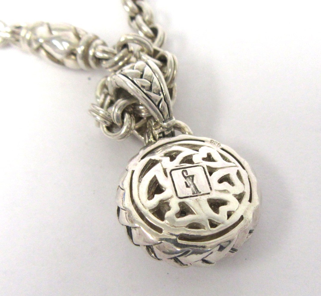18″ Scott Kay Signed Sterling Silver Diamond Pendant Necklace