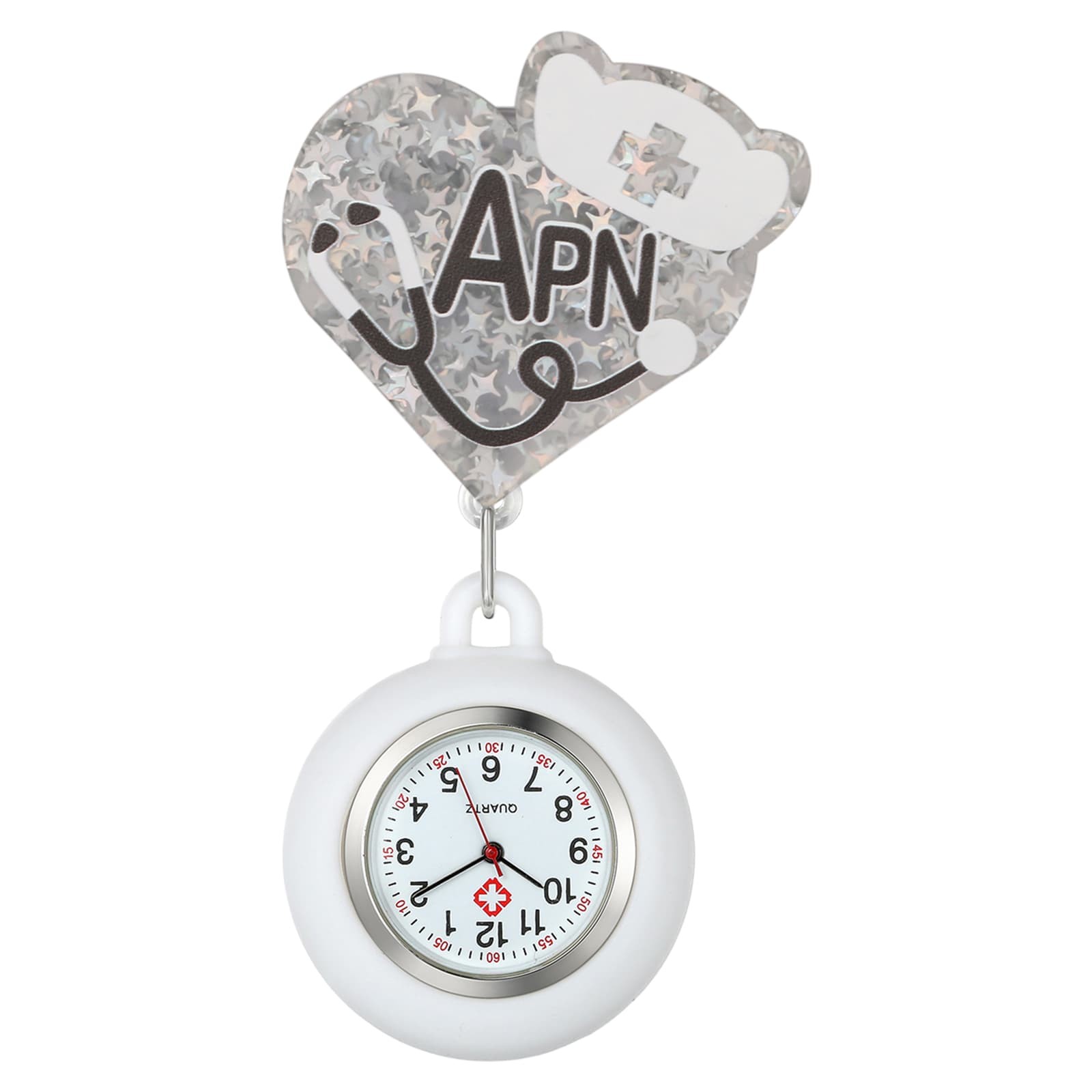Funny Cartoon Medical Clip On Pocket Watch Silicone Stretchable Fob Nurse Watch