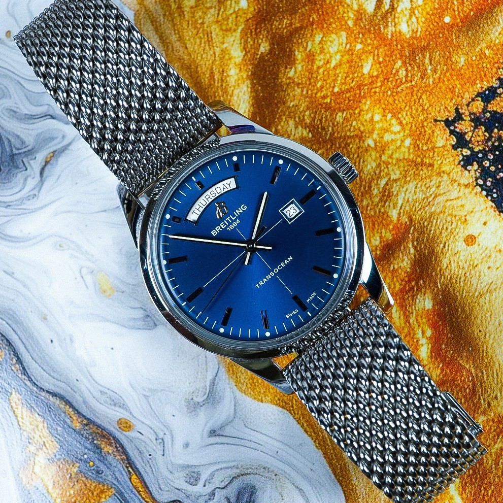 Breitling Transocean Day-Date Blue Dial Limited Edition Box & Papers A453106N