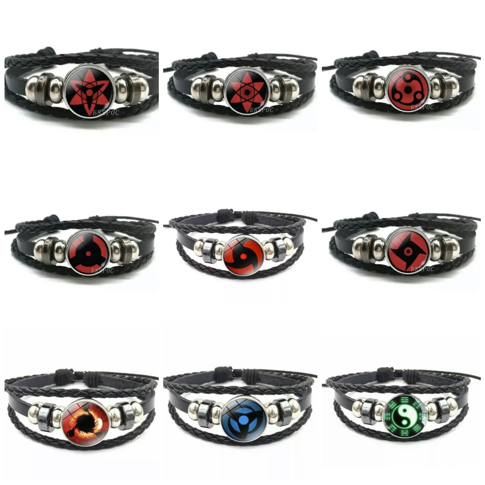 Naruto Anime Sharingan Bracelet Pick One Sasuke Kakashi Madara Obito Mangekyou