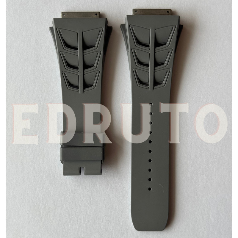 Replacement Gray FKM Rubber Watch Strap For Richard Mille RM030 35-02 /03