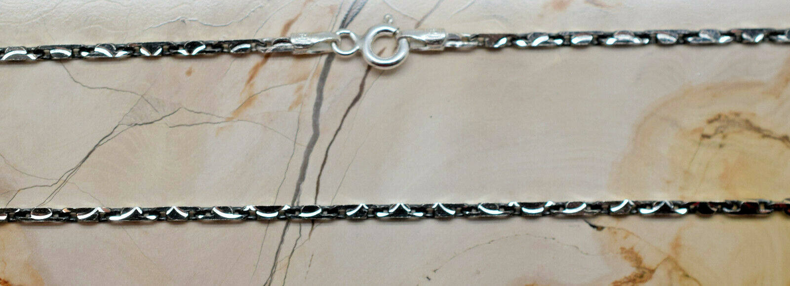 Ruthenium Diamond Cut Square Baht 1.8mm Chain 16″ and 18″