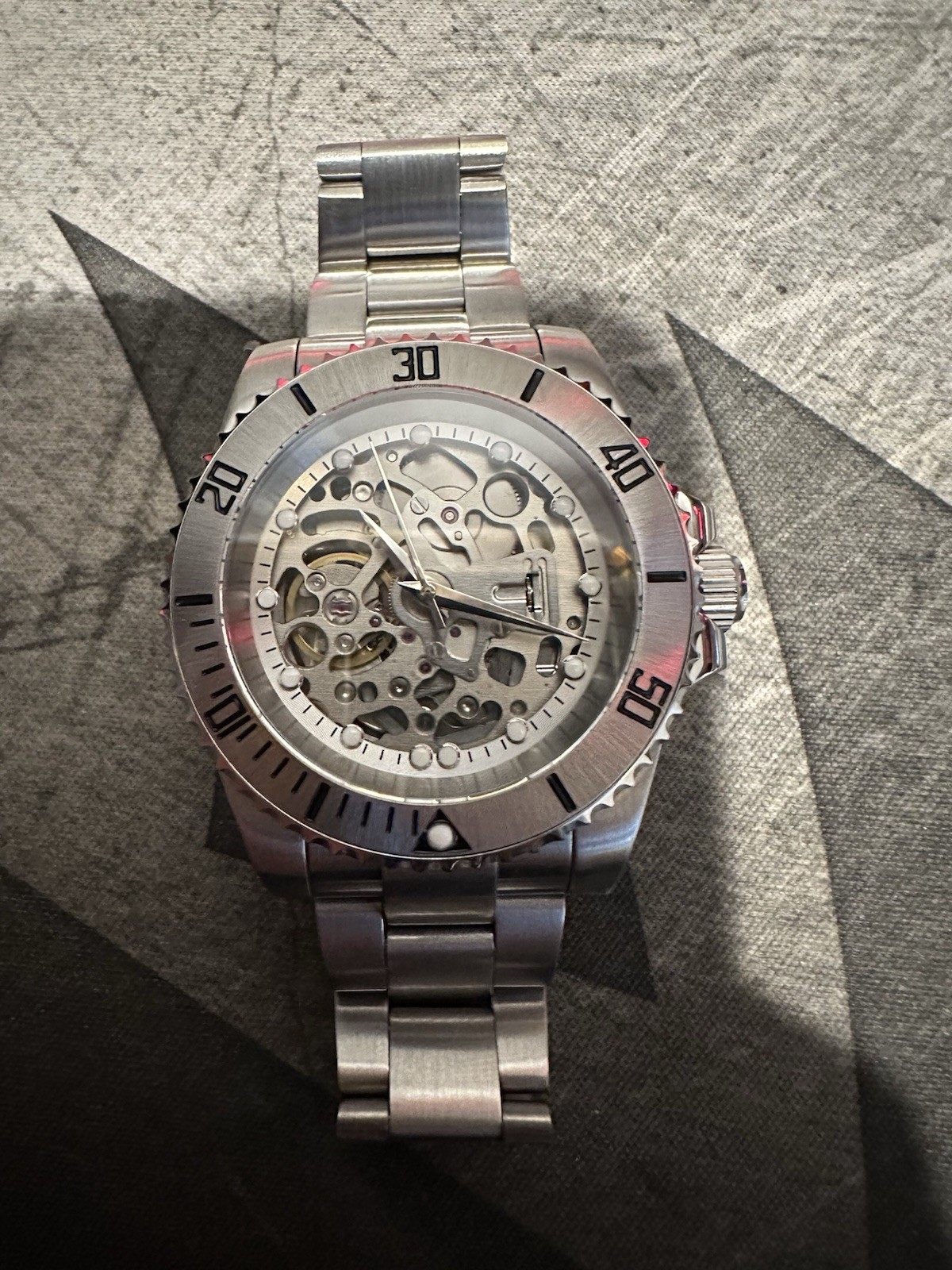 NH70A Skeleton Automatic Stainless Steel 40mm Exhibition Caseback Custom Watch
