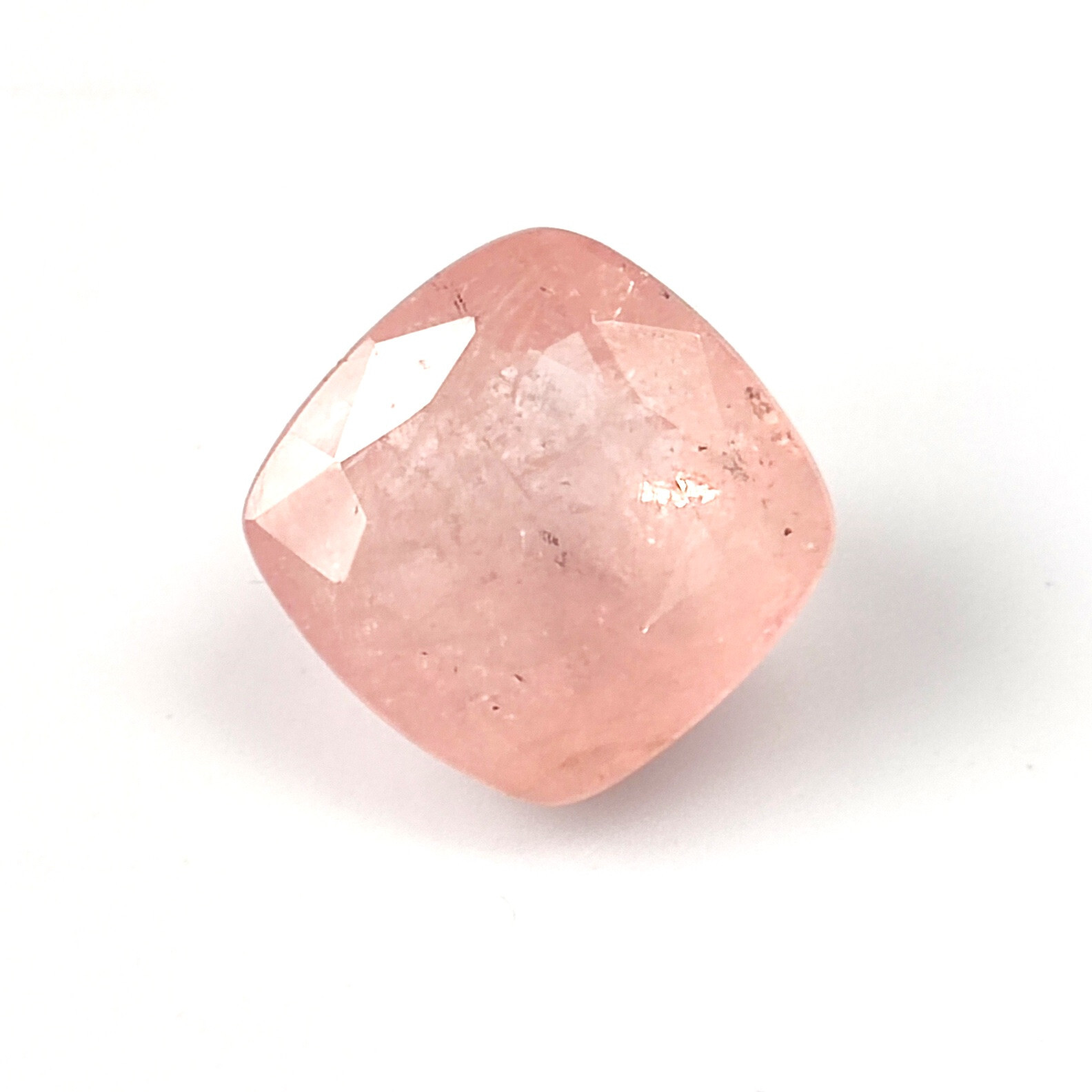Genuine Pink Morganite 12.5 MM Cushion Faceted Natural Loose Gemstone 8.05 Carat