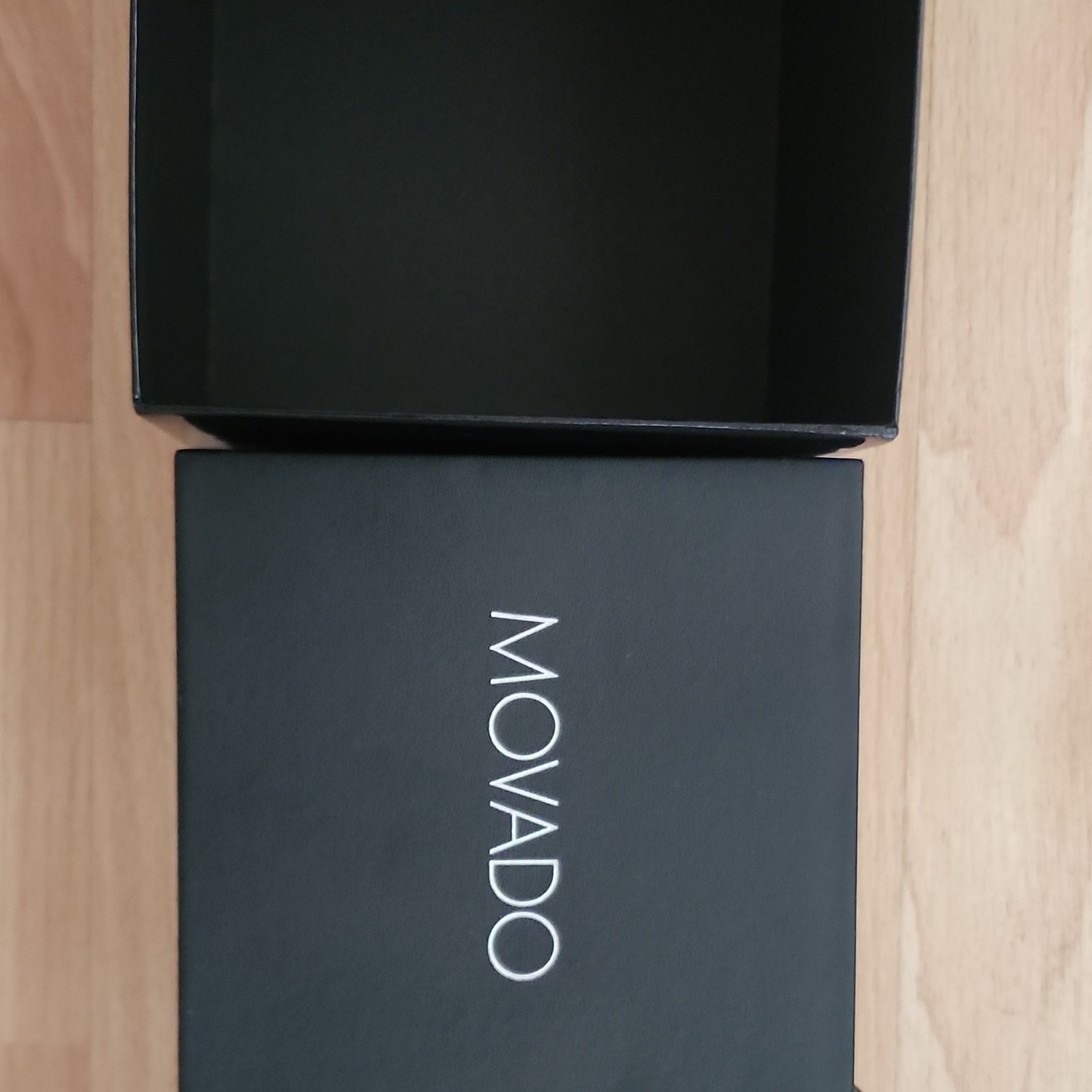 Movado Museum Women’s Quartz Black Dial Gold-Tone Case Black Leather Strap w/Box
