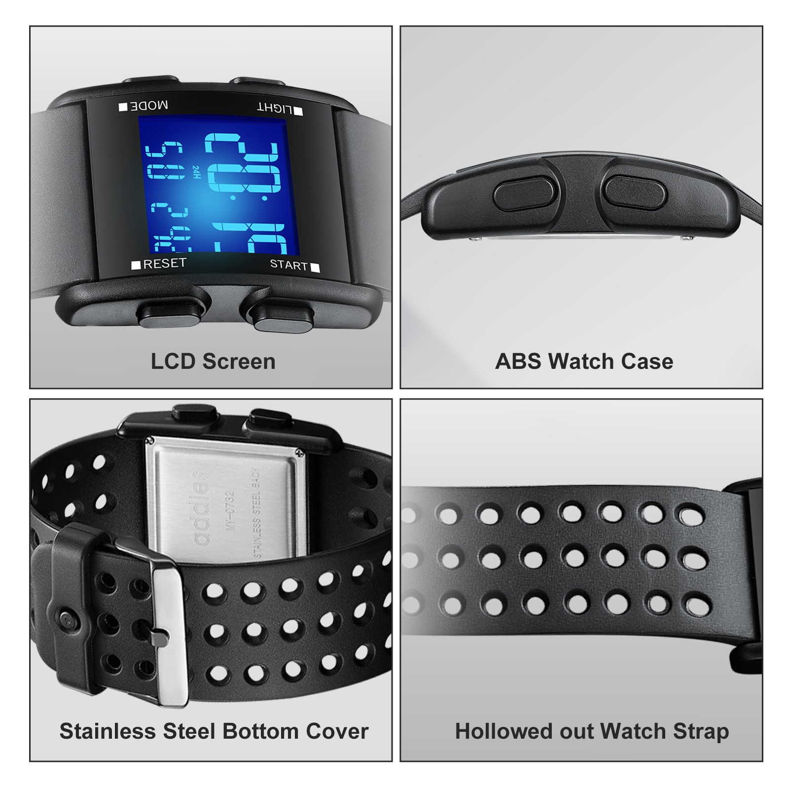 Men LED Digital Sports Watch Military Tactical Waterproof WristWatch Backlight