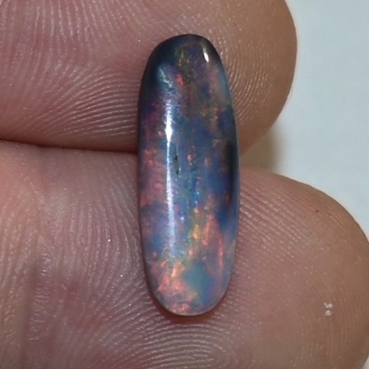 Lightning Ridge Red On Black Solid 2.34ct 19mm x 7mm x 3mm