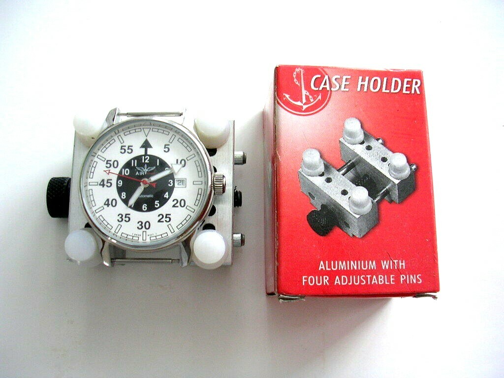 Watch Case Holder Aluminum 4 adjustable pins Swiss watchmaker tool IW SUISSE USA