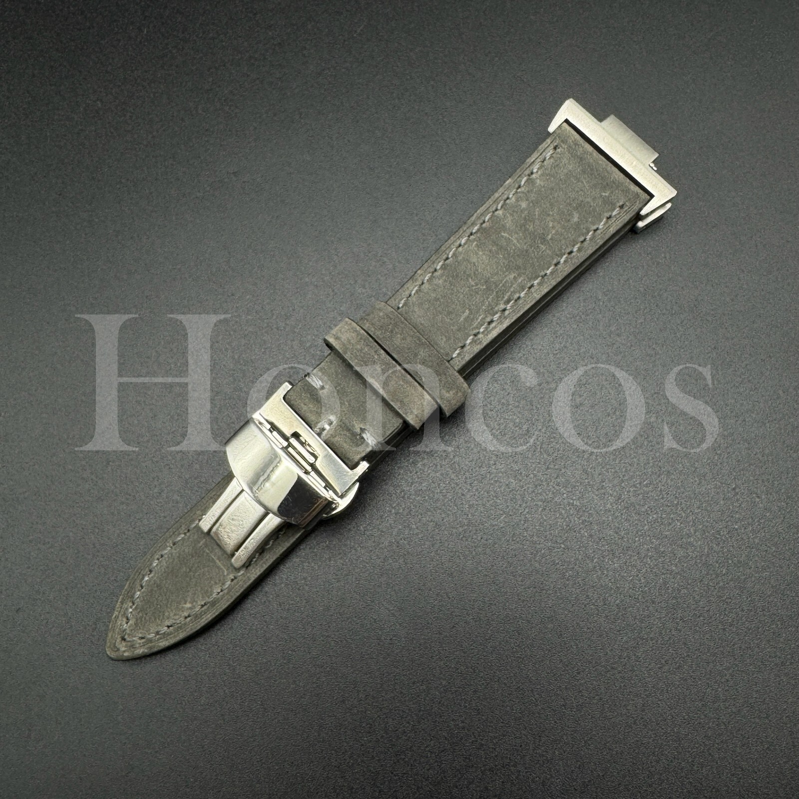 Vintage Leather Watch Band Strap Fits Tissot PRX Adapter Clasp Quick Release GRY