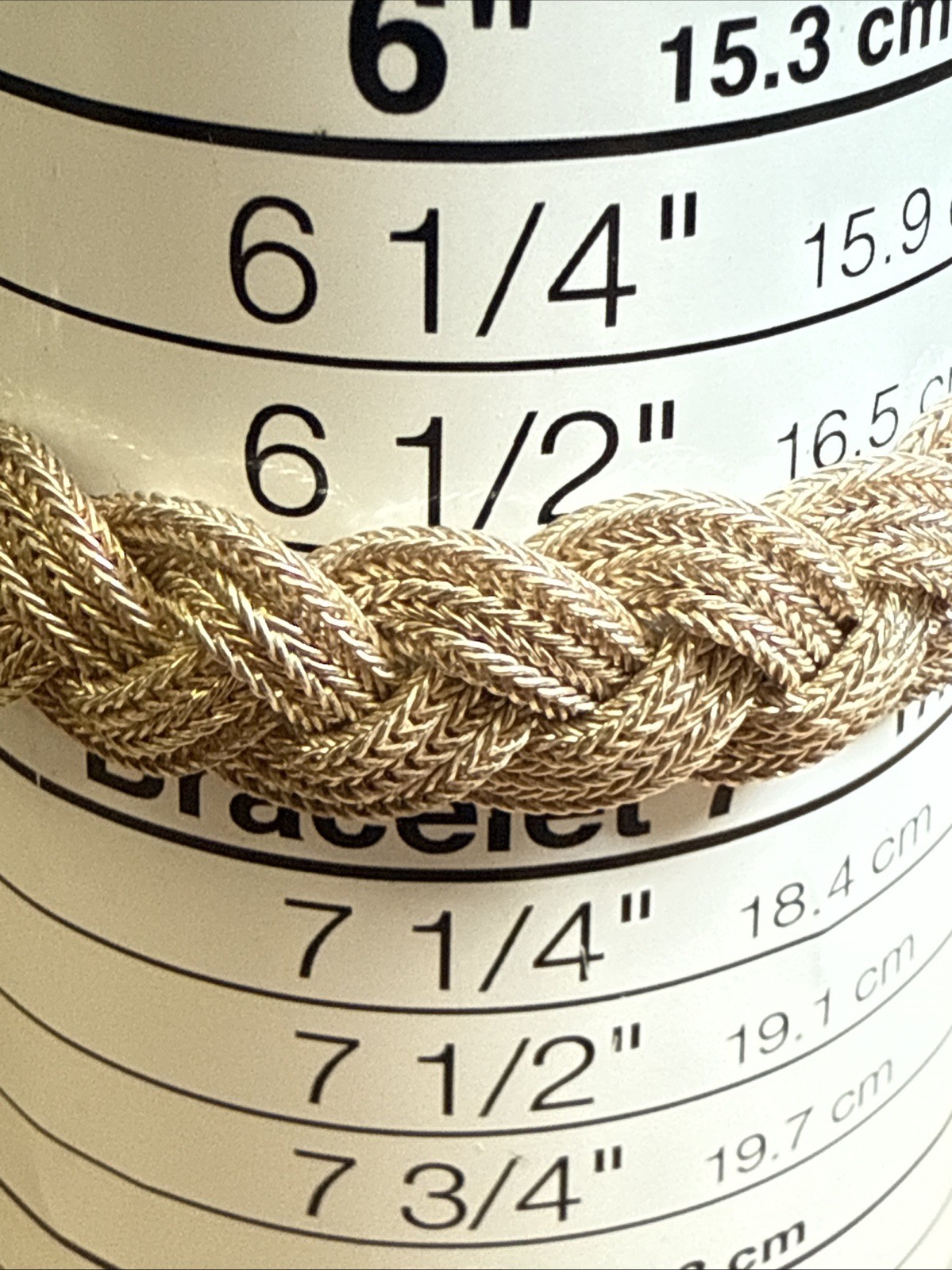 925 Sterling Silver Braided Mesh Bracelet 6.75” Slide Clasp 13.7mm