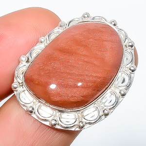 Natural Red Mookaite – Australia Gemstone 925 Silver Plated Ring s.7 TR508-113