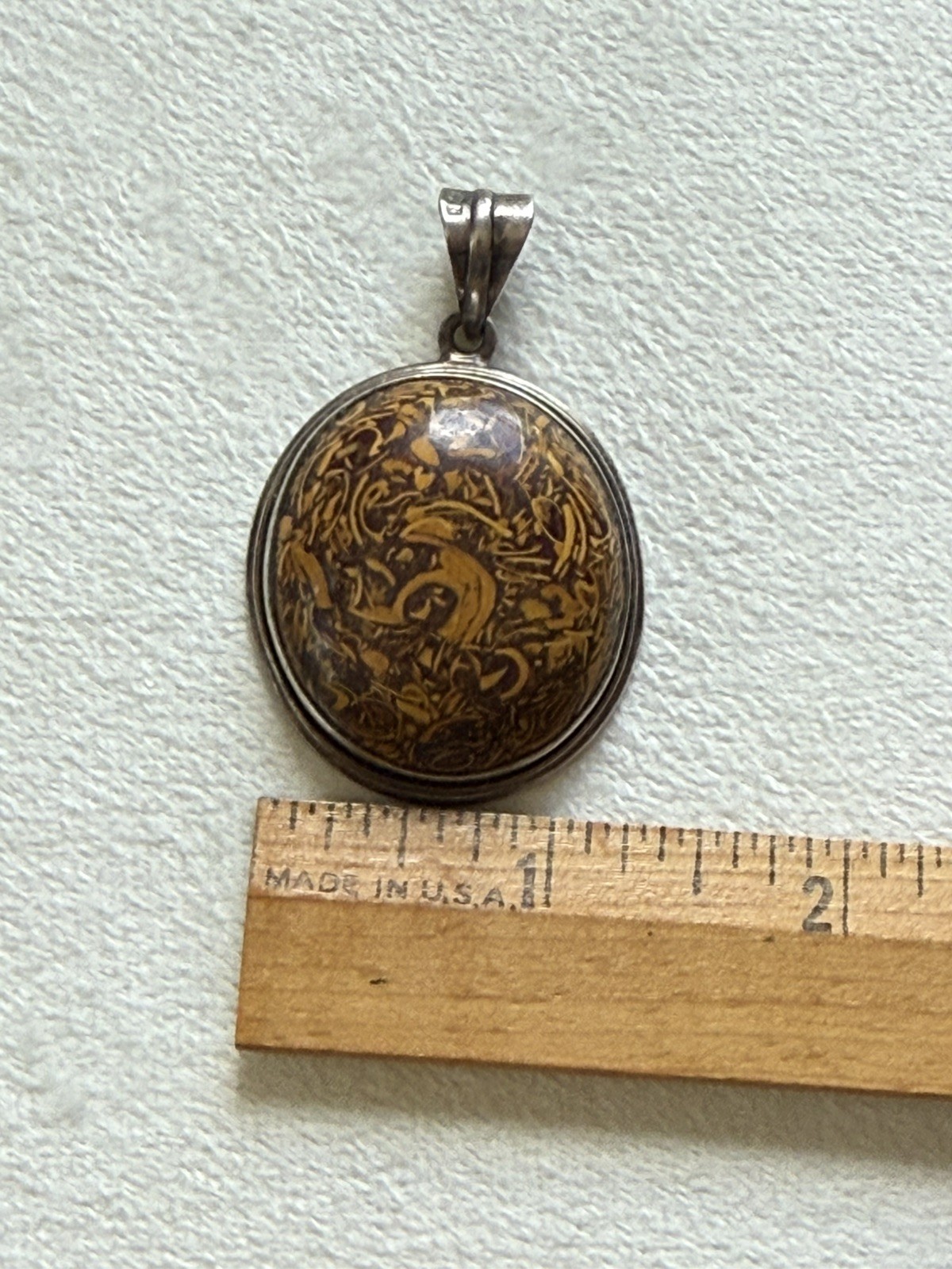 925 Sterling Mariam Jasper Oval Pendant Bezel 23.95g