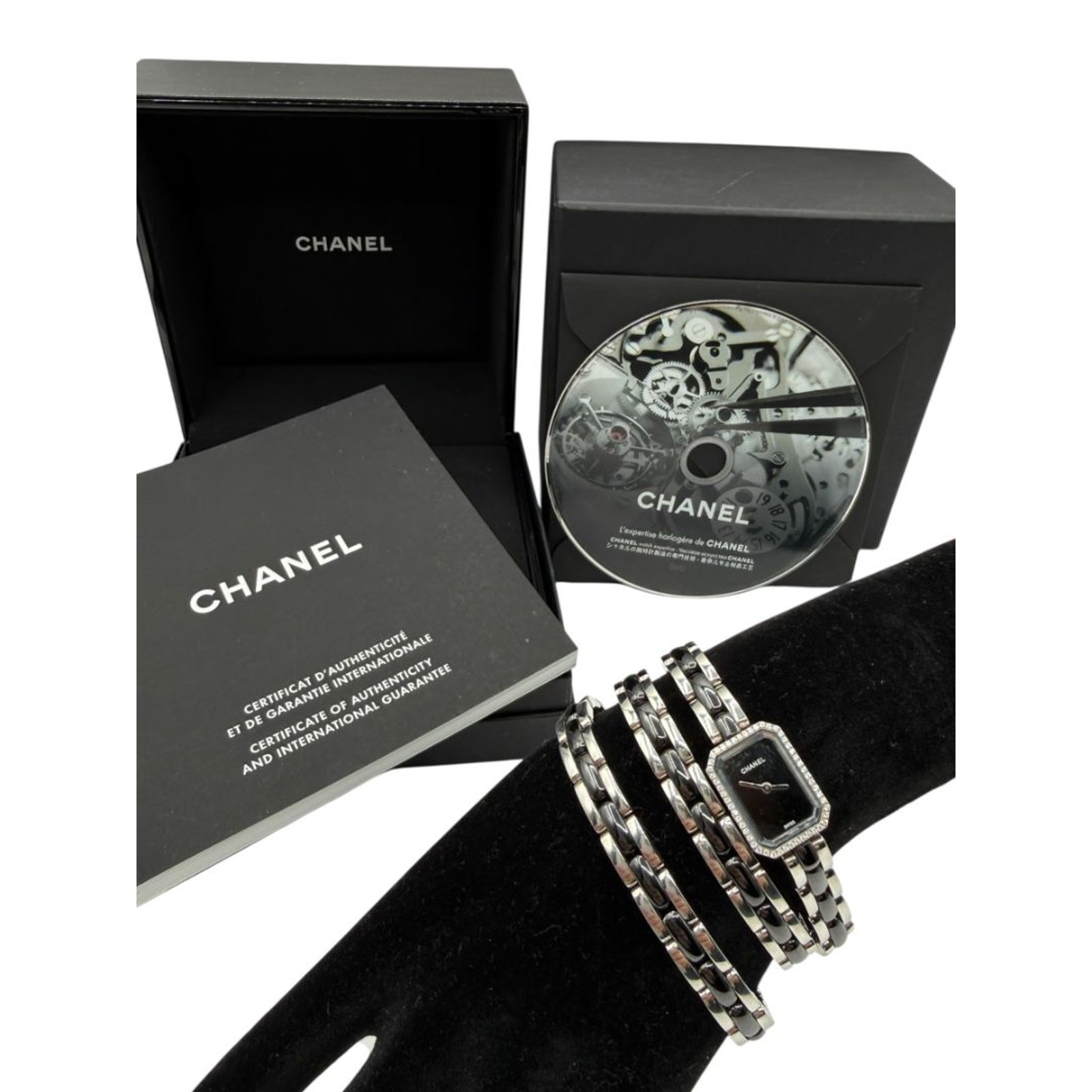 Chanel Première 18K White Gold Diamond Bezel Triple Wrap Watch O.N. 39306 w/ Box
