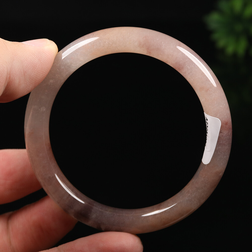 52-64mm Certified Golden jade bracelet 100% Natural Lavender Purple Jade Bangle