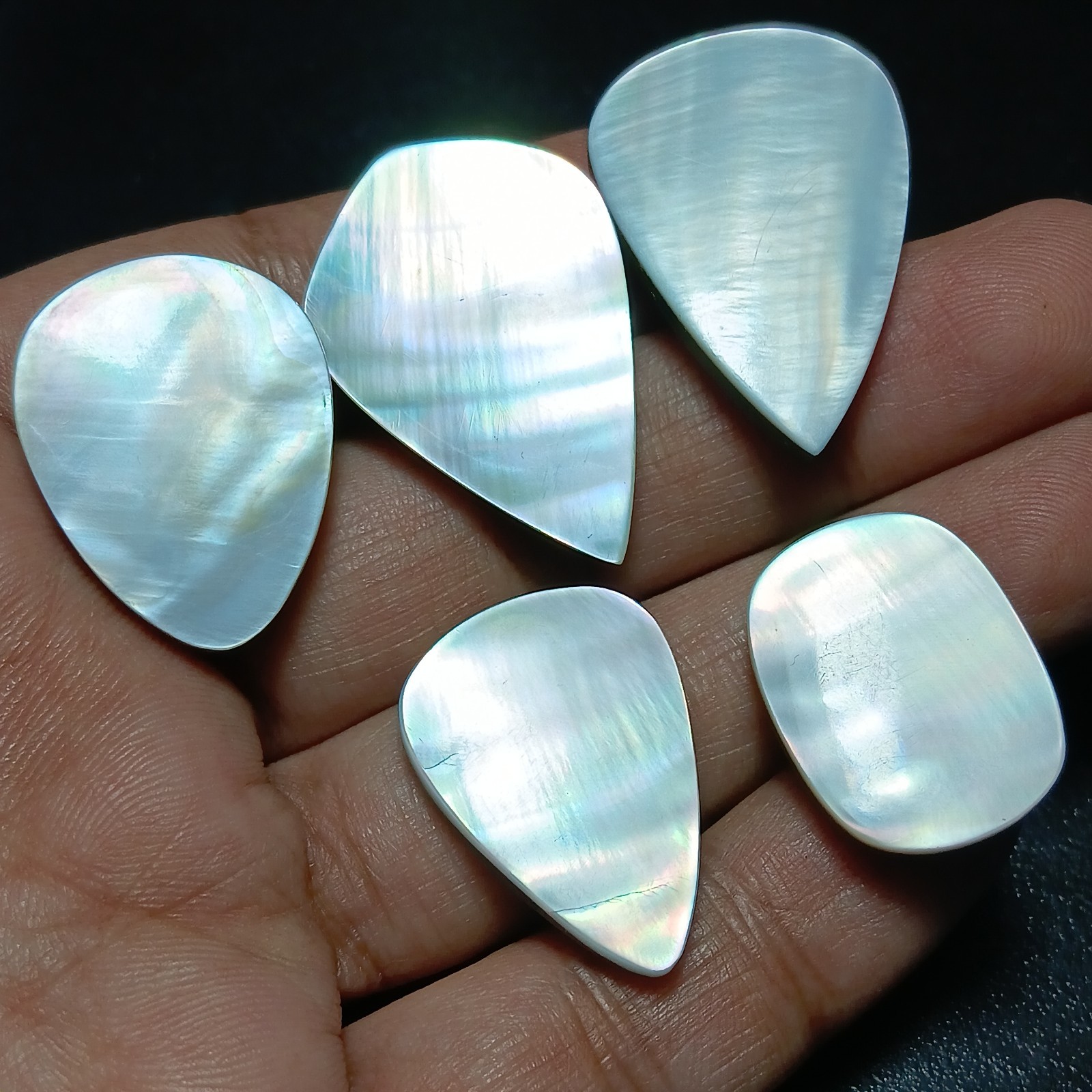 Tahitian mother of pearl cabochon lot natural white pearl loose gemstone jewelry