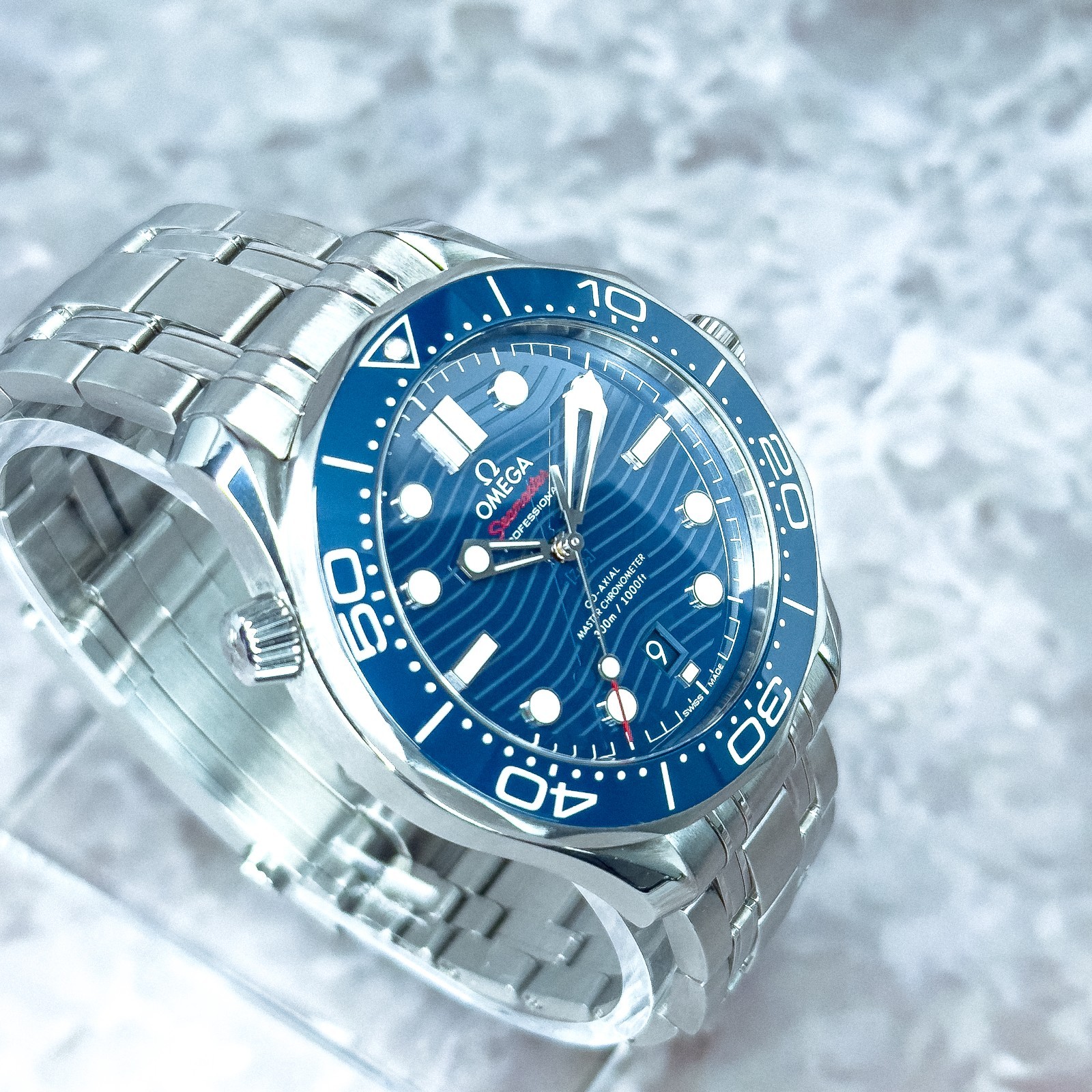 OMEGA Seamaster 300M SMP300m Blue Wave Dial 210.30.42.20.03.001 Box & Papers