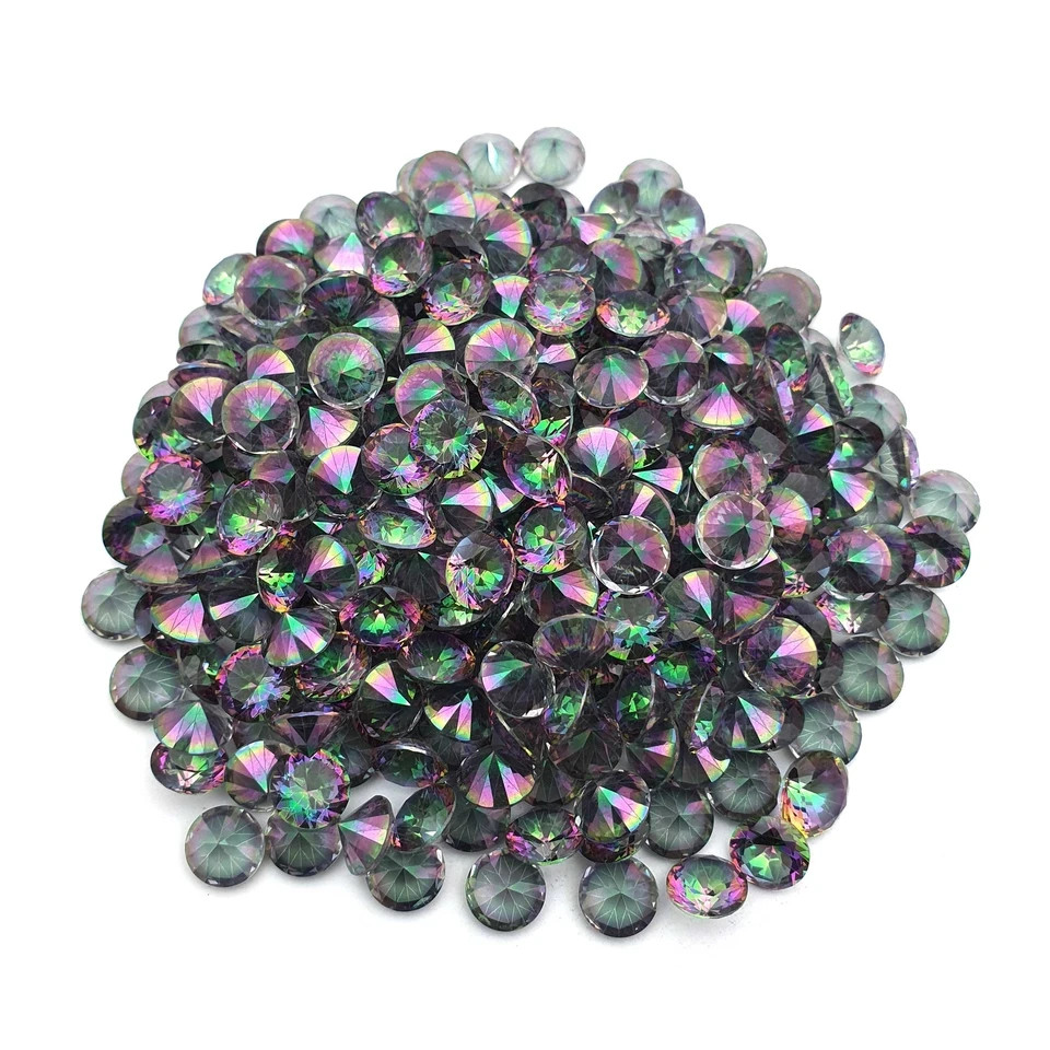 Nice Mystic Quartz Round Cut Loose Multi Color Gemstone Lot 10 Pcs 6 mm 45.40 Ct