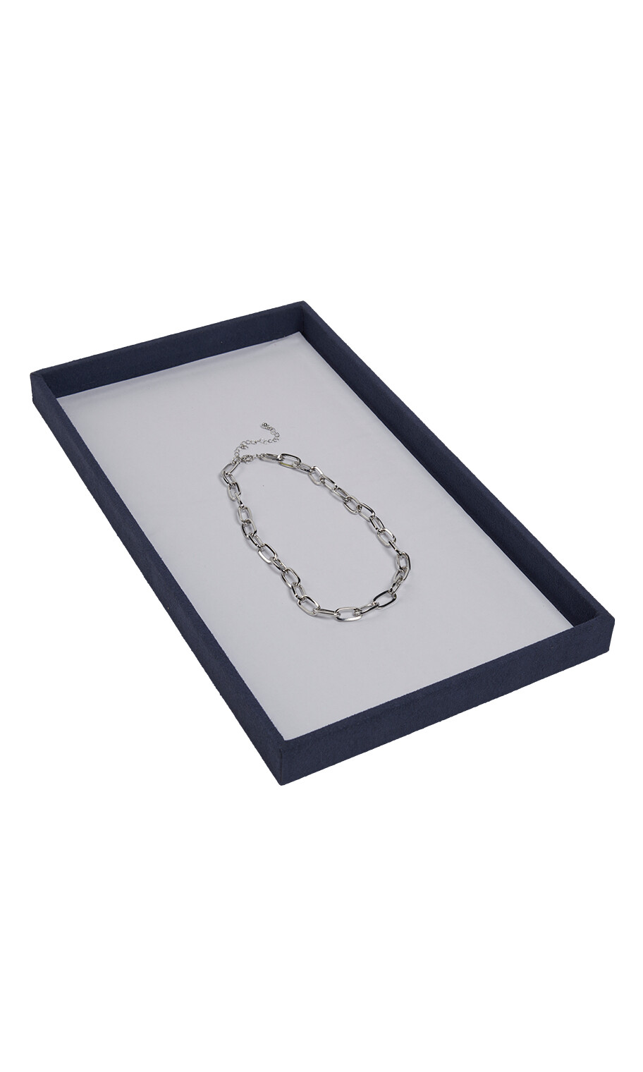 SSWBasics Large – Slate Blue Faux Suede Jewelry Tray