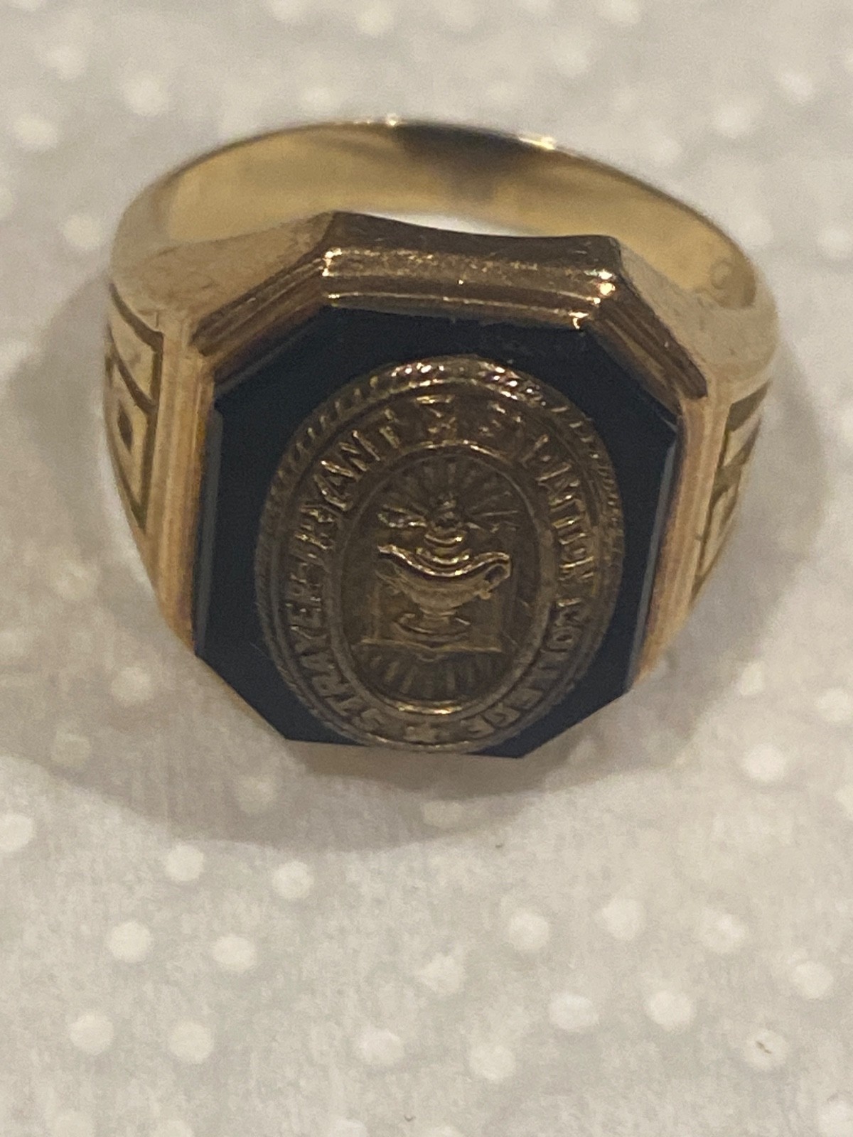 vintage 1951 Jenkins Stratton Bryant Strayer College 10k onyx class ring