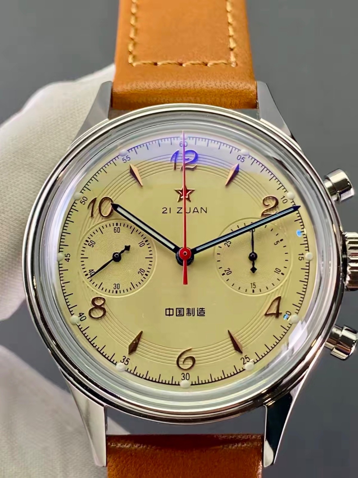 Seagull Mechanical 38mm Pilot Men’s Watch Sapphire Crystal ST1901 Gooseneck