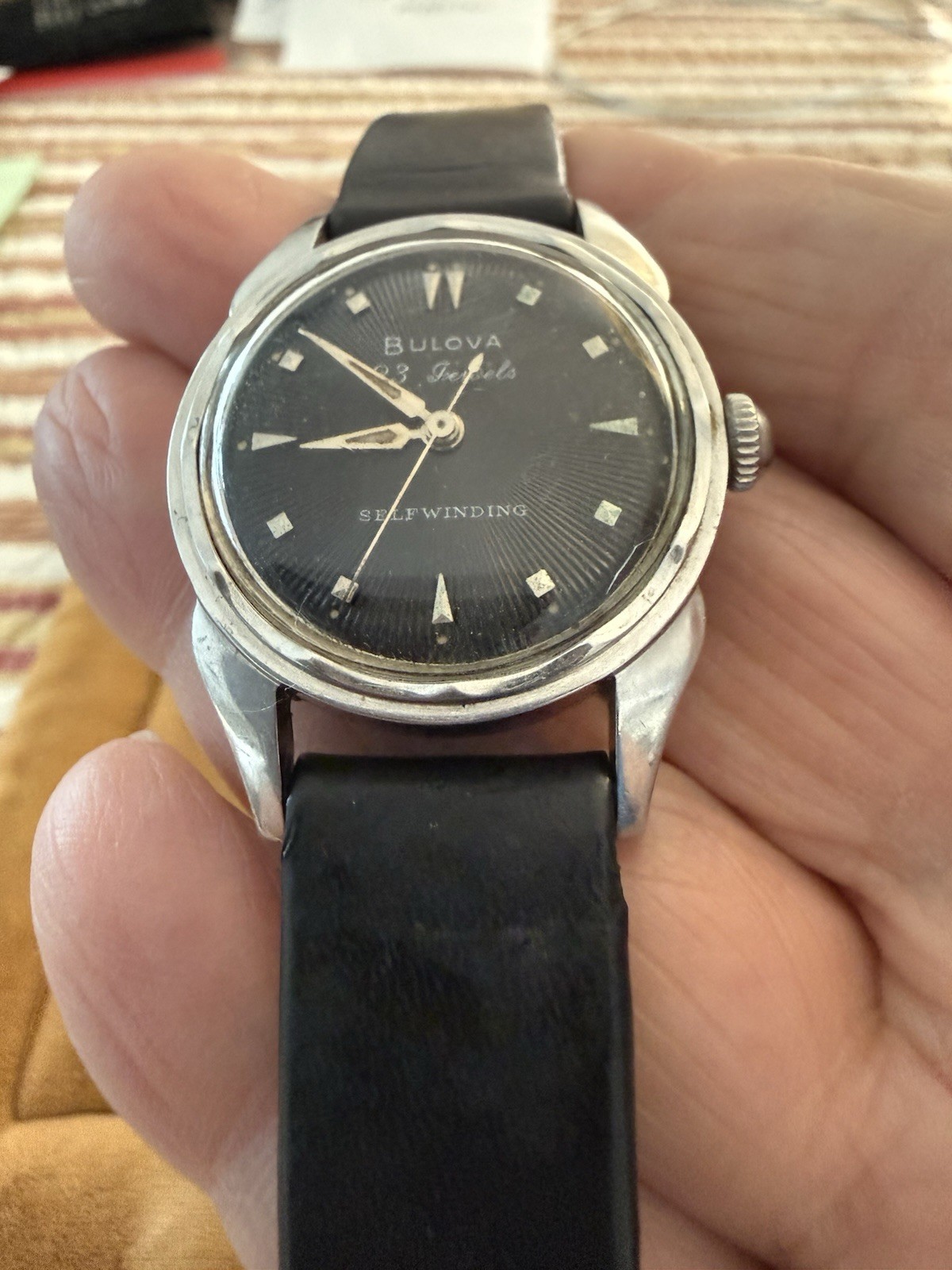 Vintage 1958 Bulova 23 Jewels Self-Winding Watch 10BPAC 6 Adjustments Sunburst