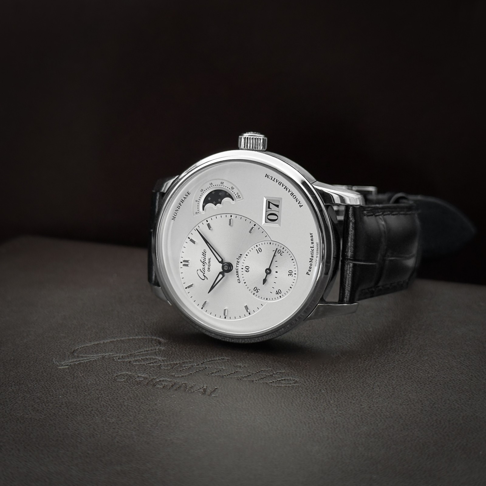 Glashütte Original Panomaticlunar 1-90-02-42-32-05 Excellent Condition Complete