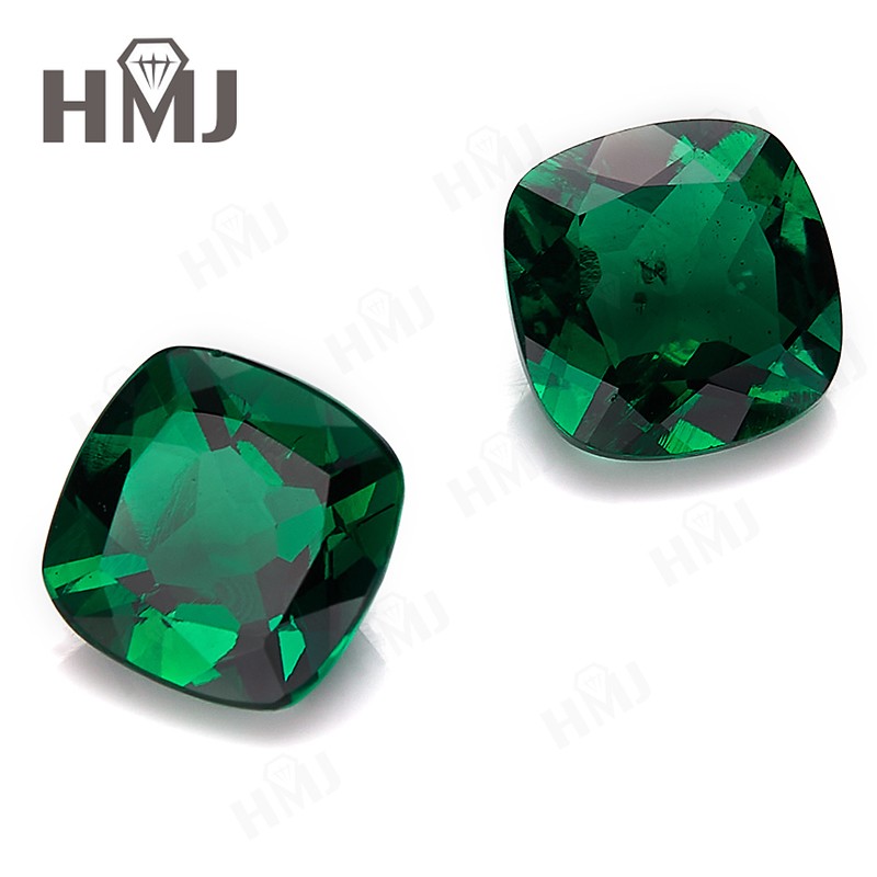 Certified Zambian Emerald Pear Cut Round Cushion Lab Grown Loose Emerald Jewelry