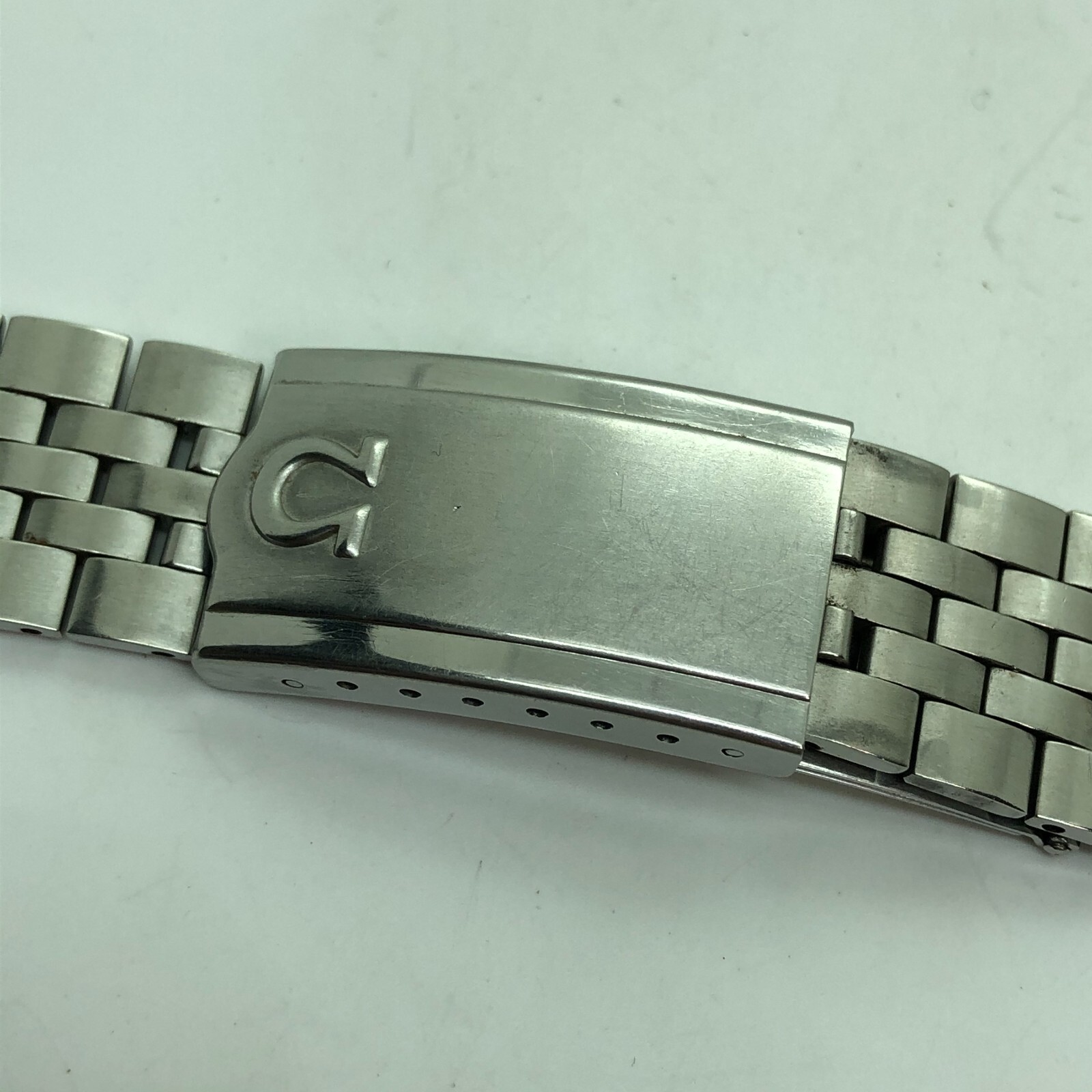 [w2095] OMEGA Vintage Bracelet 017 16cm 6.3″ 19mm Stainless steel EX/VG