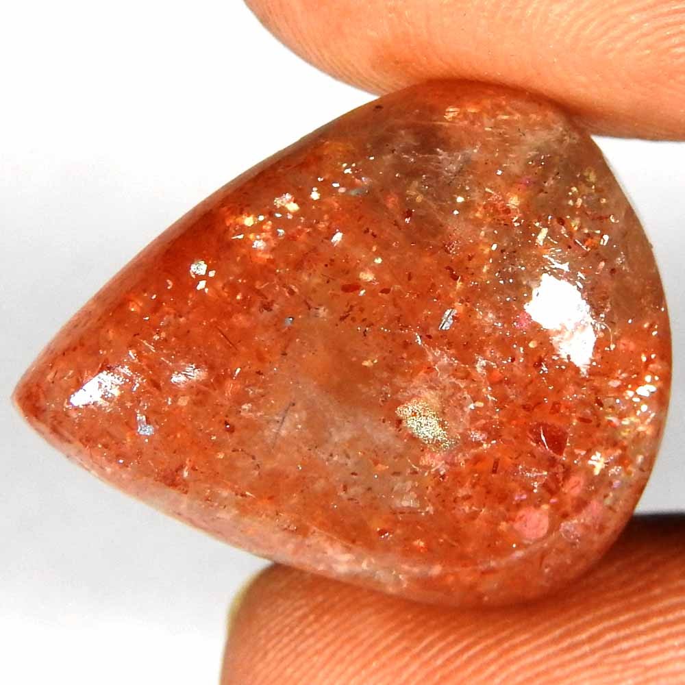 100% Natural Red Chatoyant Sunstone Pear Cab Loose Gemstones 20.70 Cts