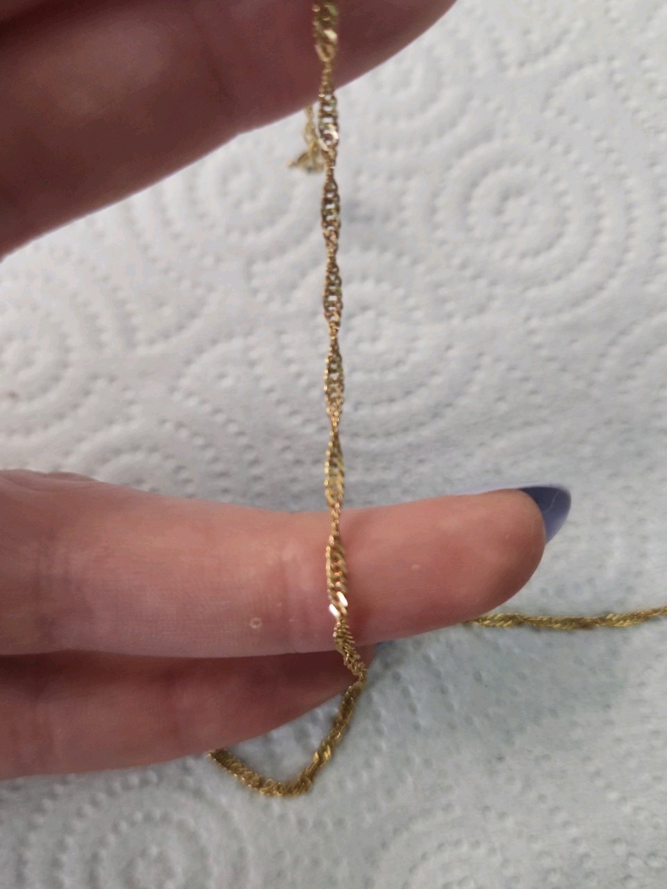 Vtg UNOAERRE 14k Gold Singapore Chain Necklace Italy 1AR 2g 16in Lgth Ships Free