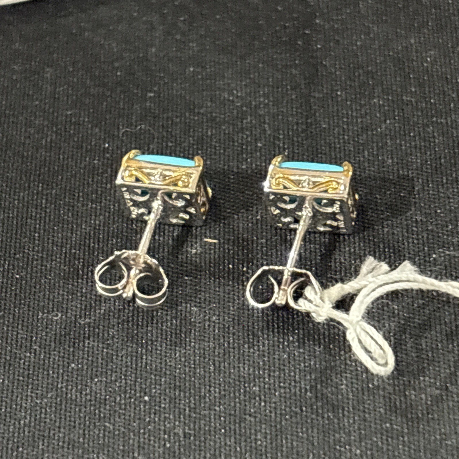 gems en vogue michael valitutti SS Palladium Sleeping Beauty Turquoise Earrings
