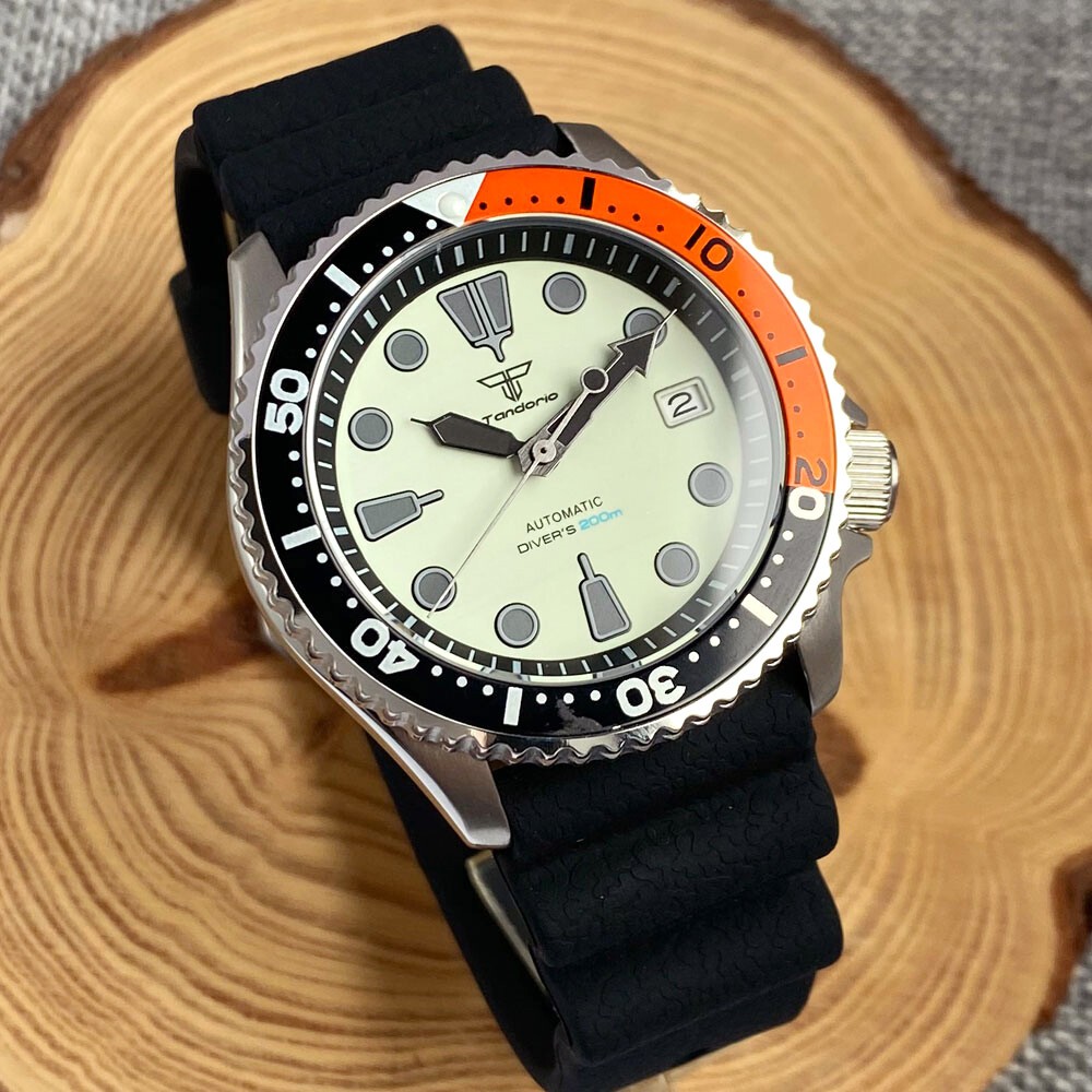 Tandorio 41mm Diving Style Sapphire Full Lume Dial Japan NH35A Auto Men Watch