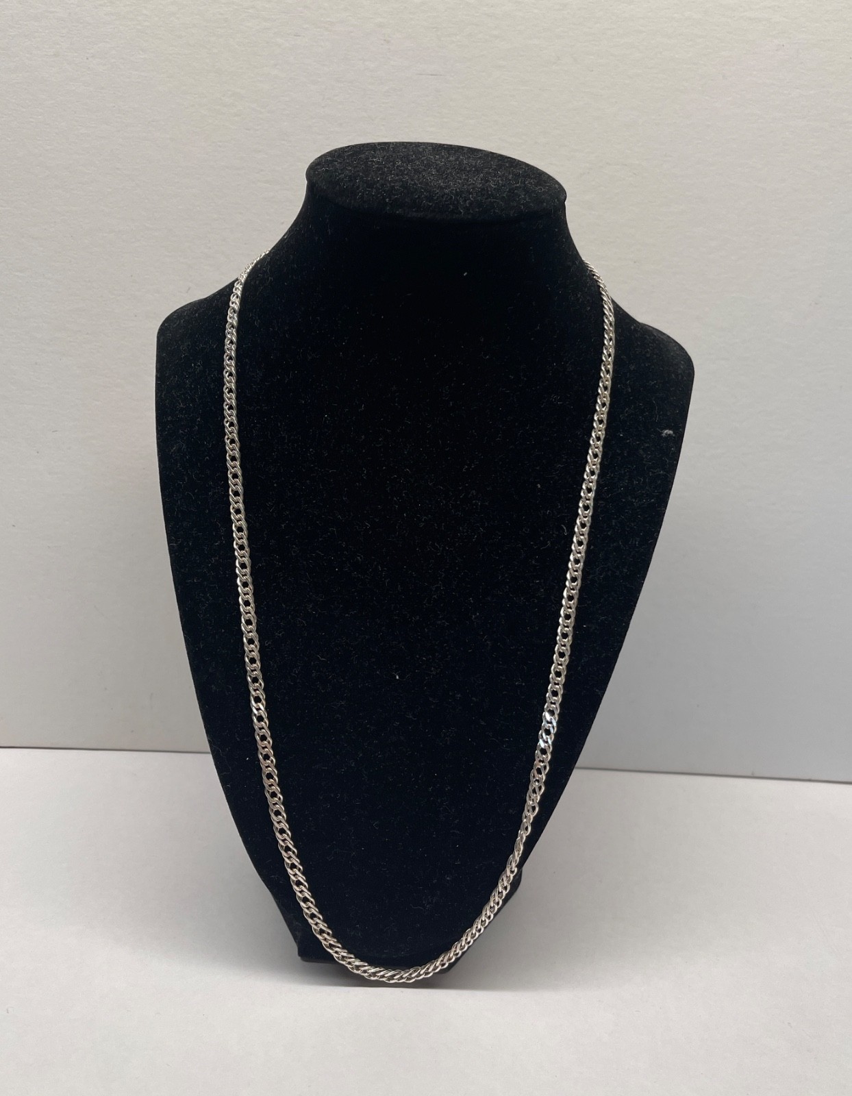 Italy 925 Sterling Silver Double Curb Cuban Chain Necklace 24” 17.7g