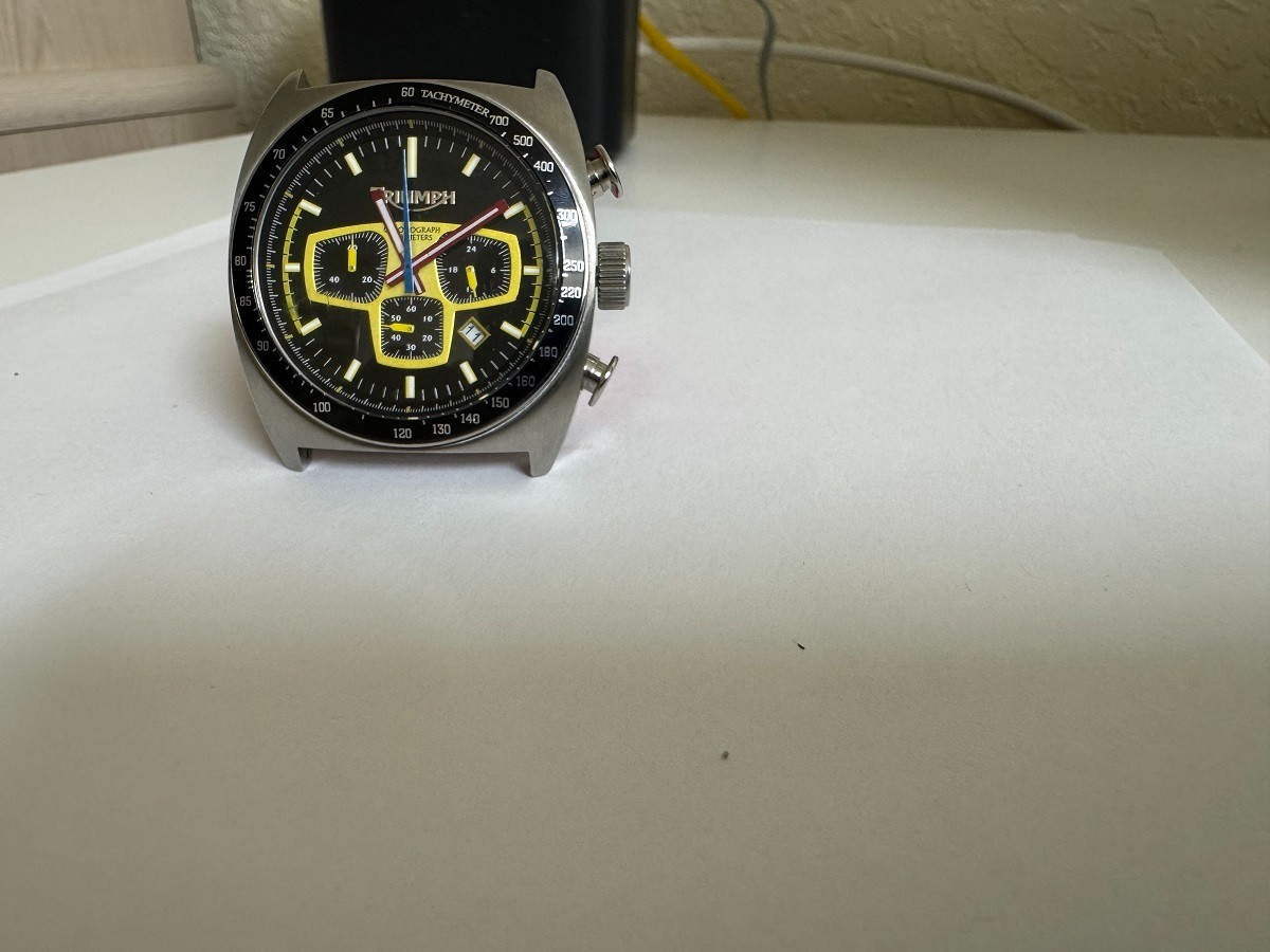 NOS Men’s Triumph Motorcycle 3019 dashboard chronograph watch NO BAND