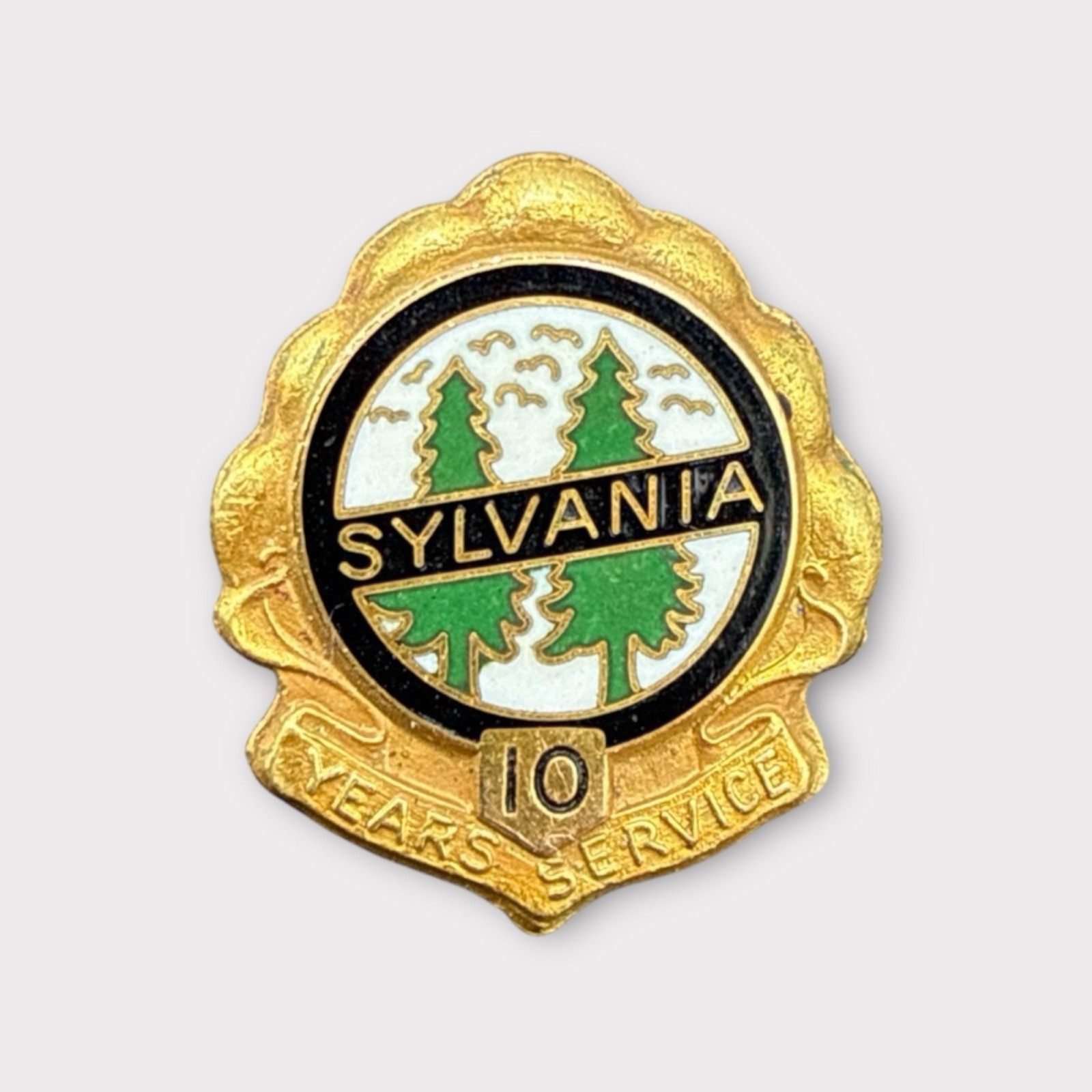 Sylvania 10 Years Service Lapel Pin 1/10 10k Gold Filled J151