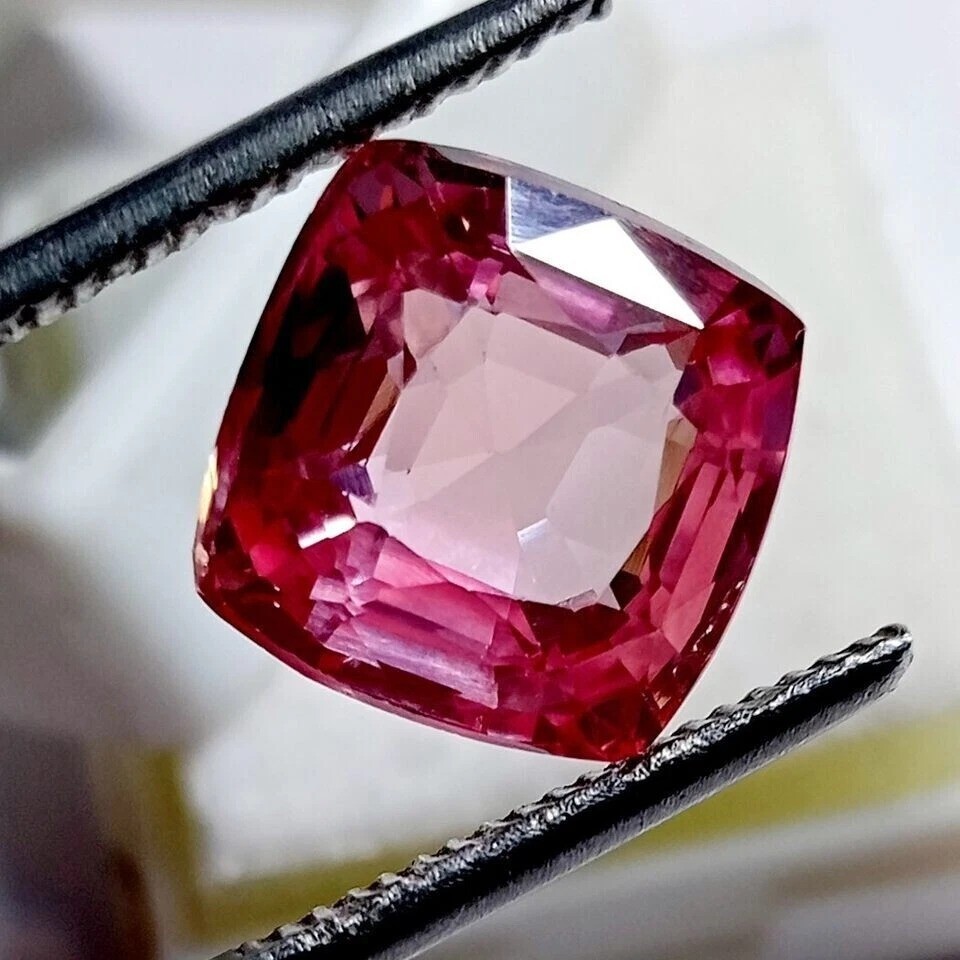 VVS Padparadscha Sapphire Cushion 8-9 Ct Cut Natural Loose Certified Gemstone