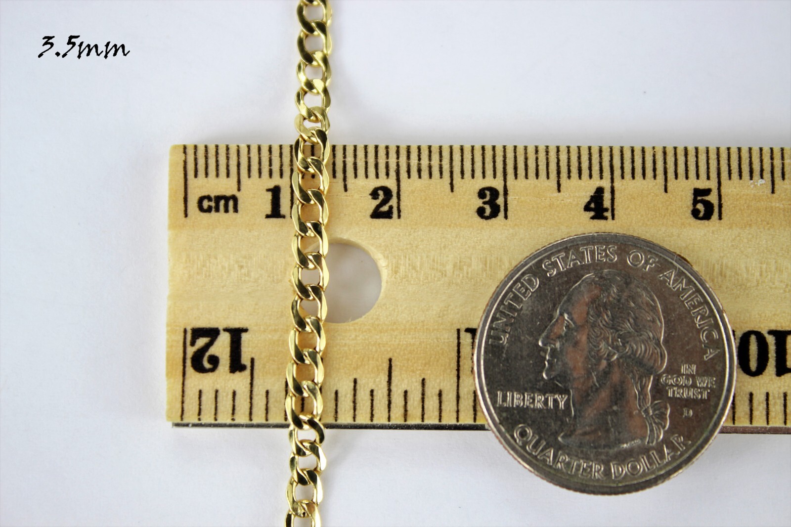 10K Yellow Gold 2mm-7mm Curb Cuban Chain Link Necklace Bracelet 7″ – 30″ Hollow