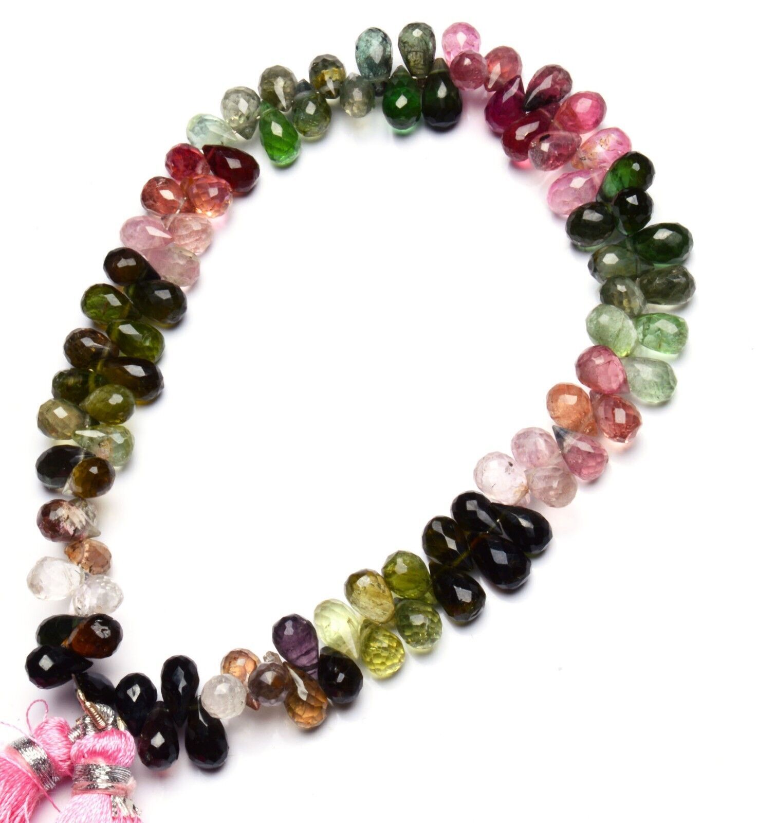 Natural Gem Multi Color Tourmaline 7x5MM Approx Faceted Teardrop Shape Beads 8″