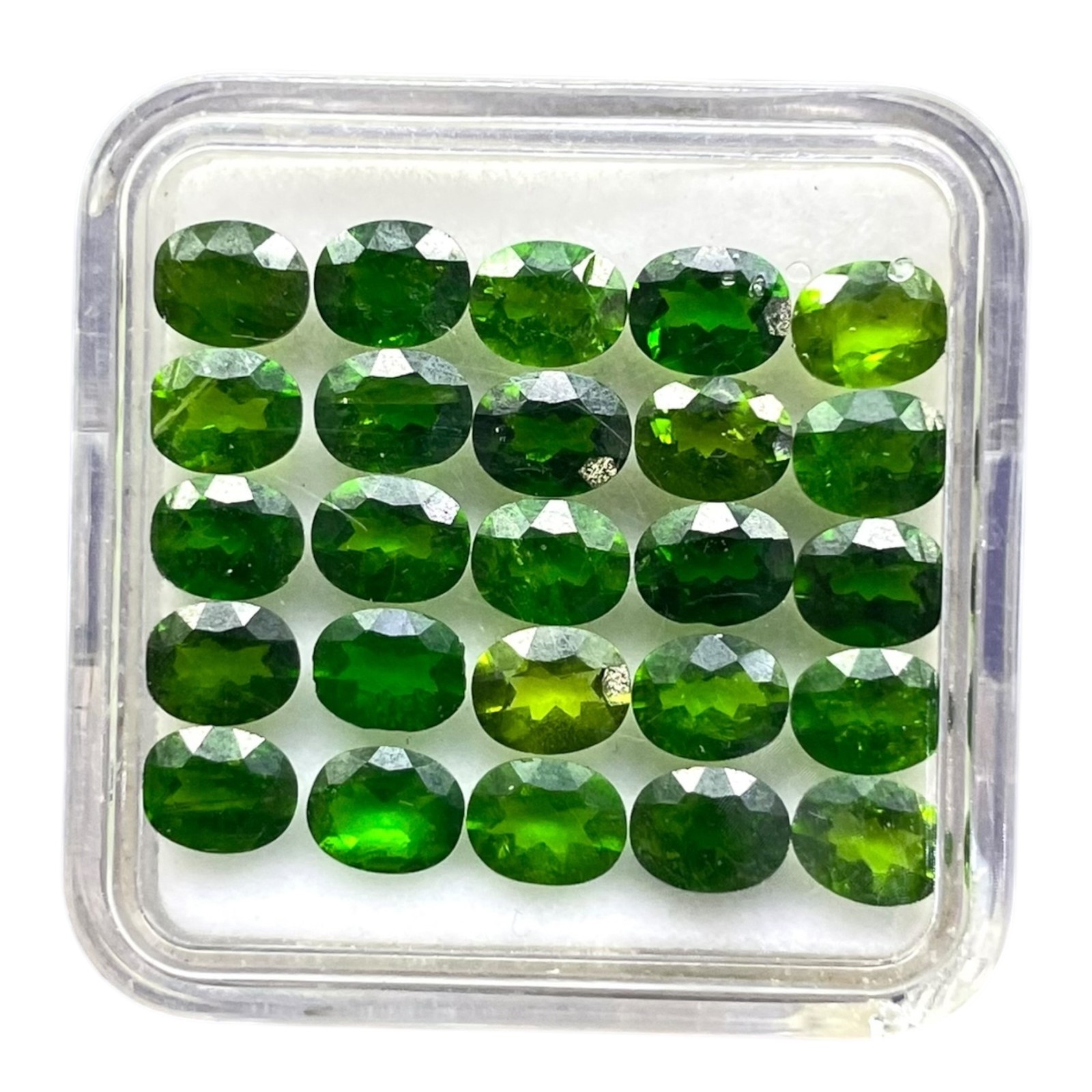 25 Pcs Natural Chrome Diopside 5x4mm Oval Cut Vivid Green Loose Gemstones Lot