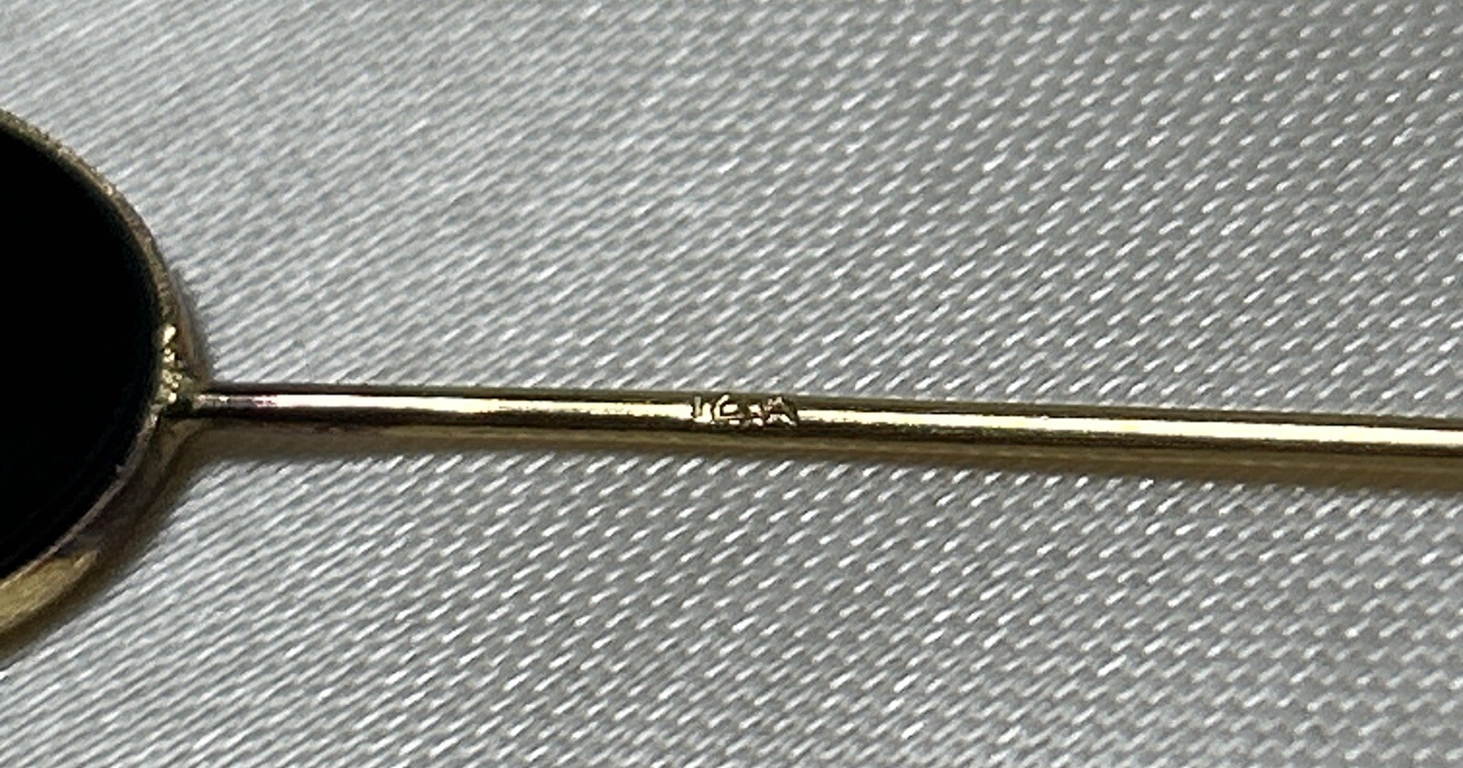 EXCEPTIONAL ANTIQUE VICTORIAN 14K GOLD PIETRA DURA STICK PIN FLORAL MOSAIC!
