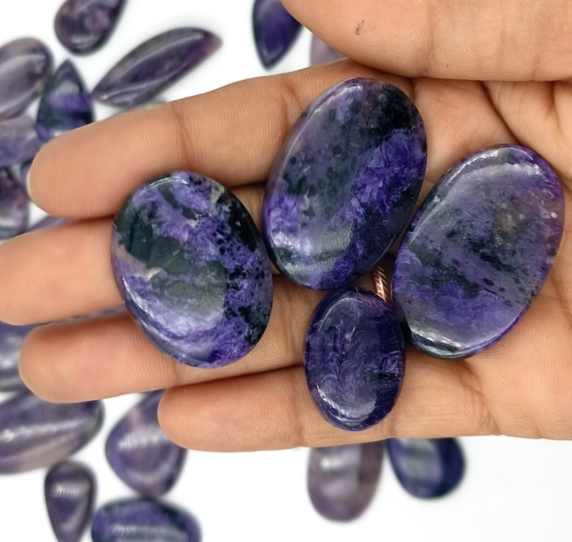 Natural Unique Charoite Chabochon Gemstone For Fancy Jewelry Making 72350
