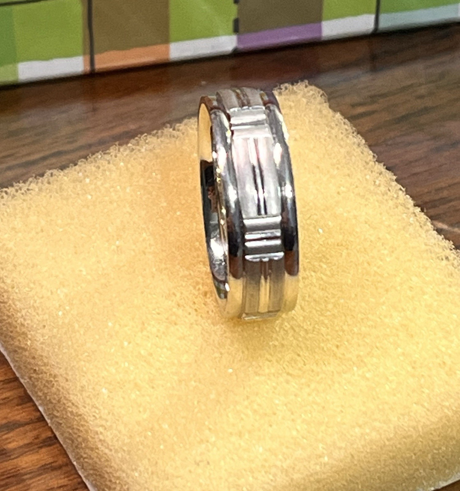 935 Argentium Silver 7mm Brush Finished Band Size 10