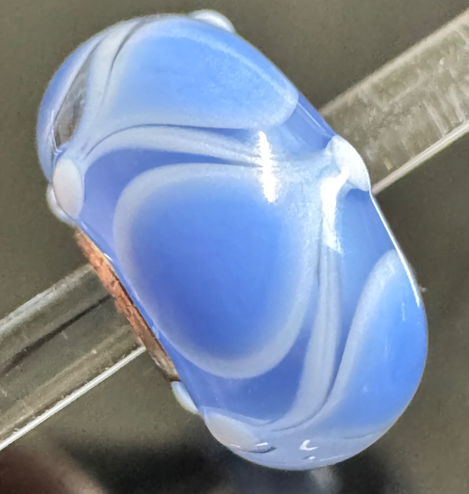 Trollbeads Light Blue Unique Beautiful Periwinkle Glass Bead