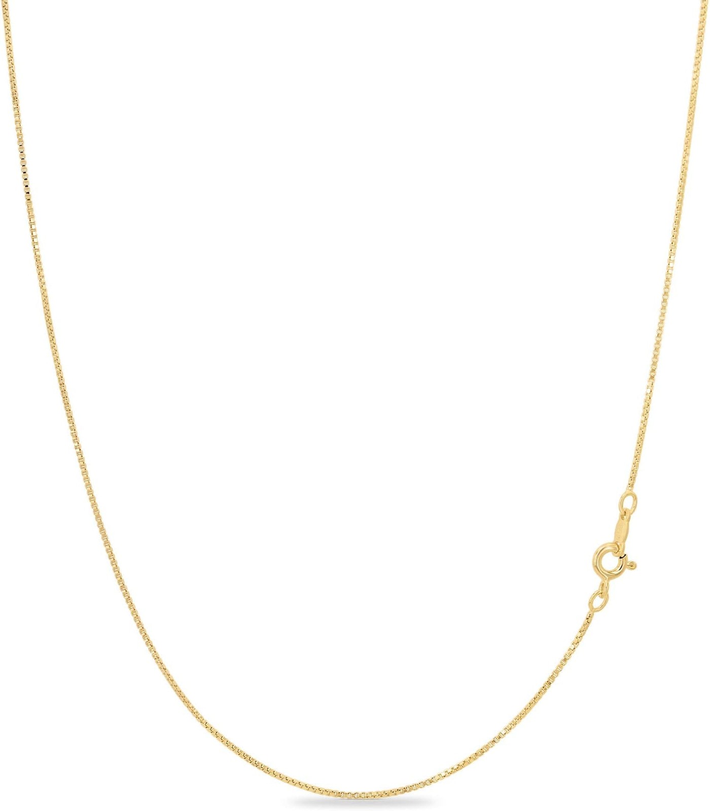 KEZEF 18K Gold Plated 925 Sterling Silver Box Chain Necklace for Women, 1mm T…