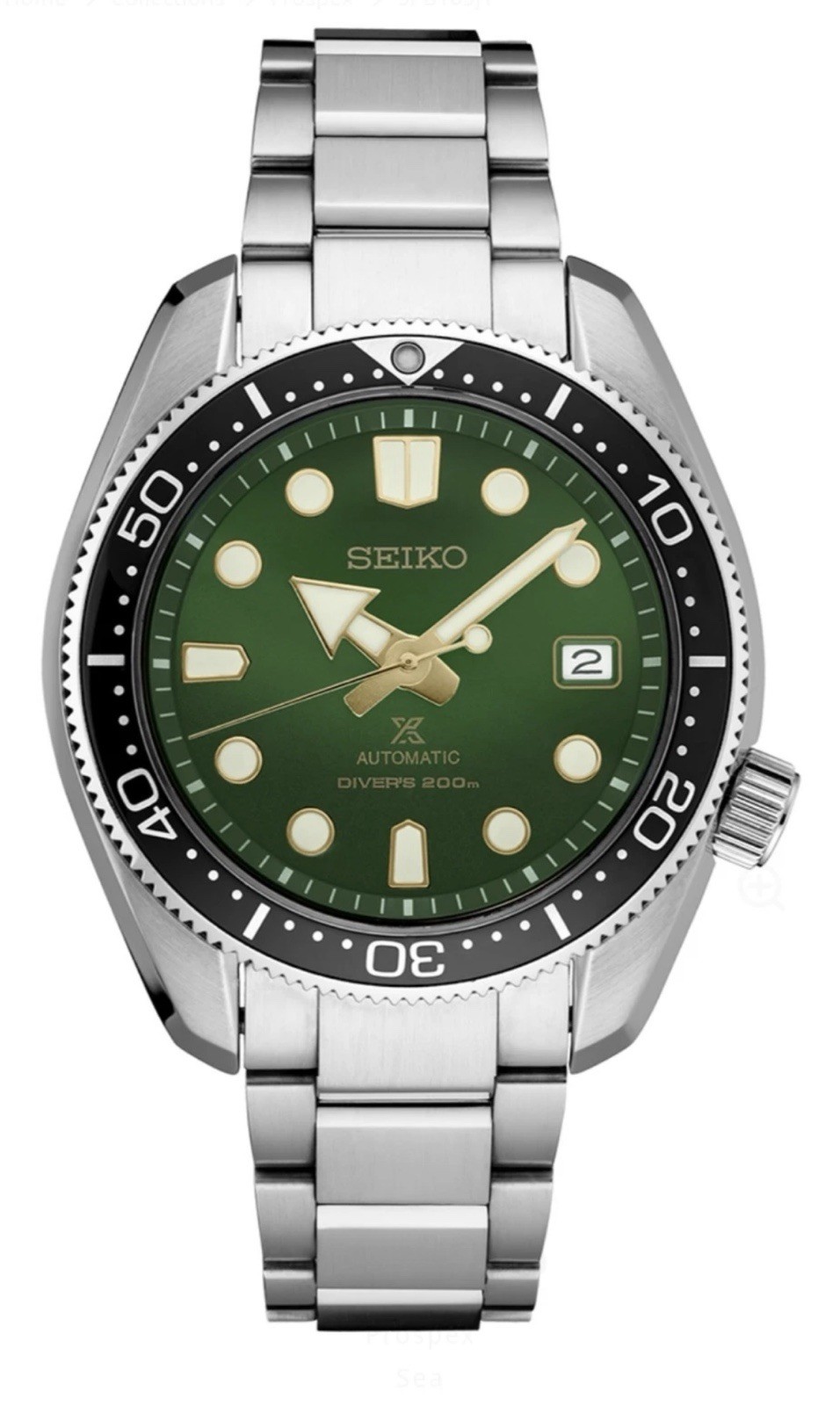 Seiko Prospex SPB105J1 MM200 Automatic 200m Divers Watch. Dark green sunset