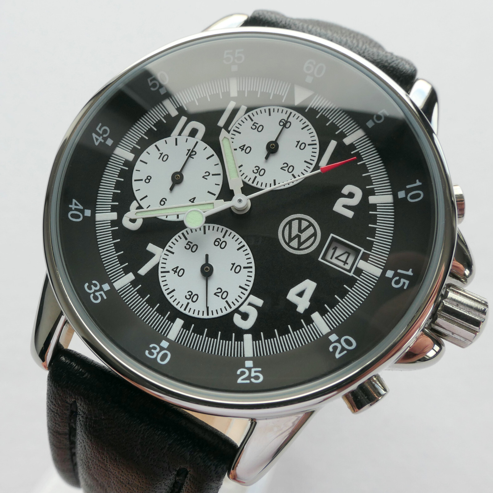 VW Volkswagen Classic Aviator Pilot Driver Sport Car Accessory Watch Chronograph
