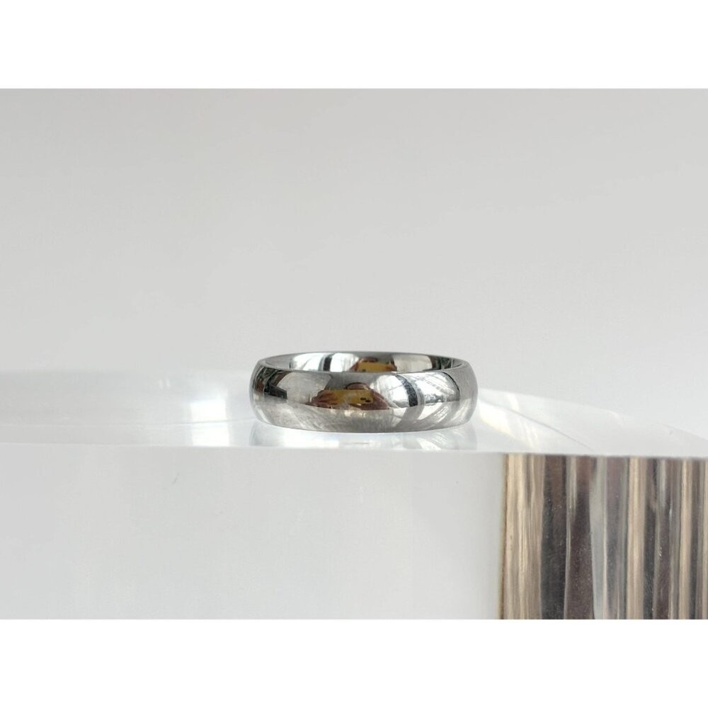 Pure Stainless Steel Unisex Band Minimalist Vintage Ring – sz 10